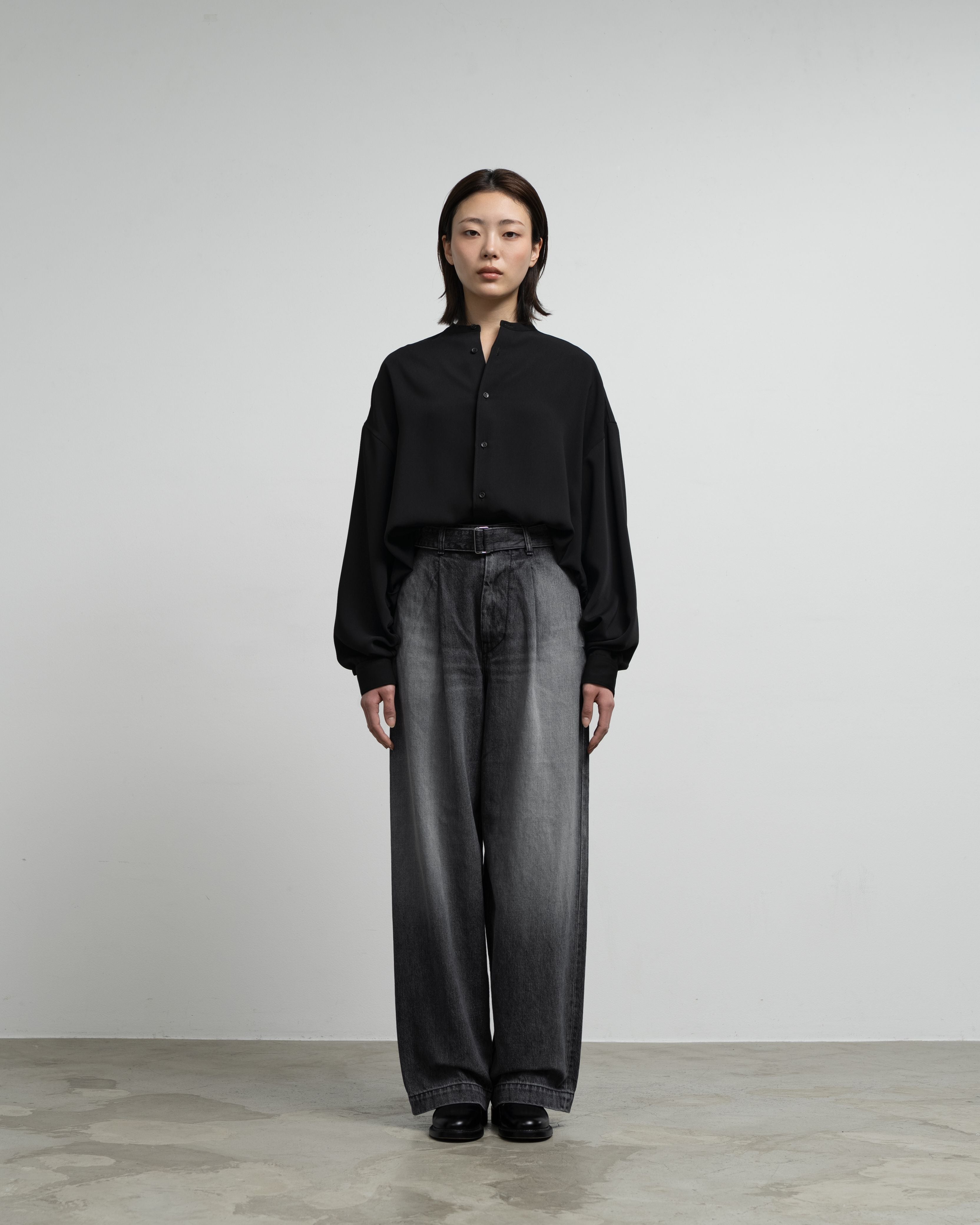 Selvage Denim Belted Pants -LIGHT FADE-