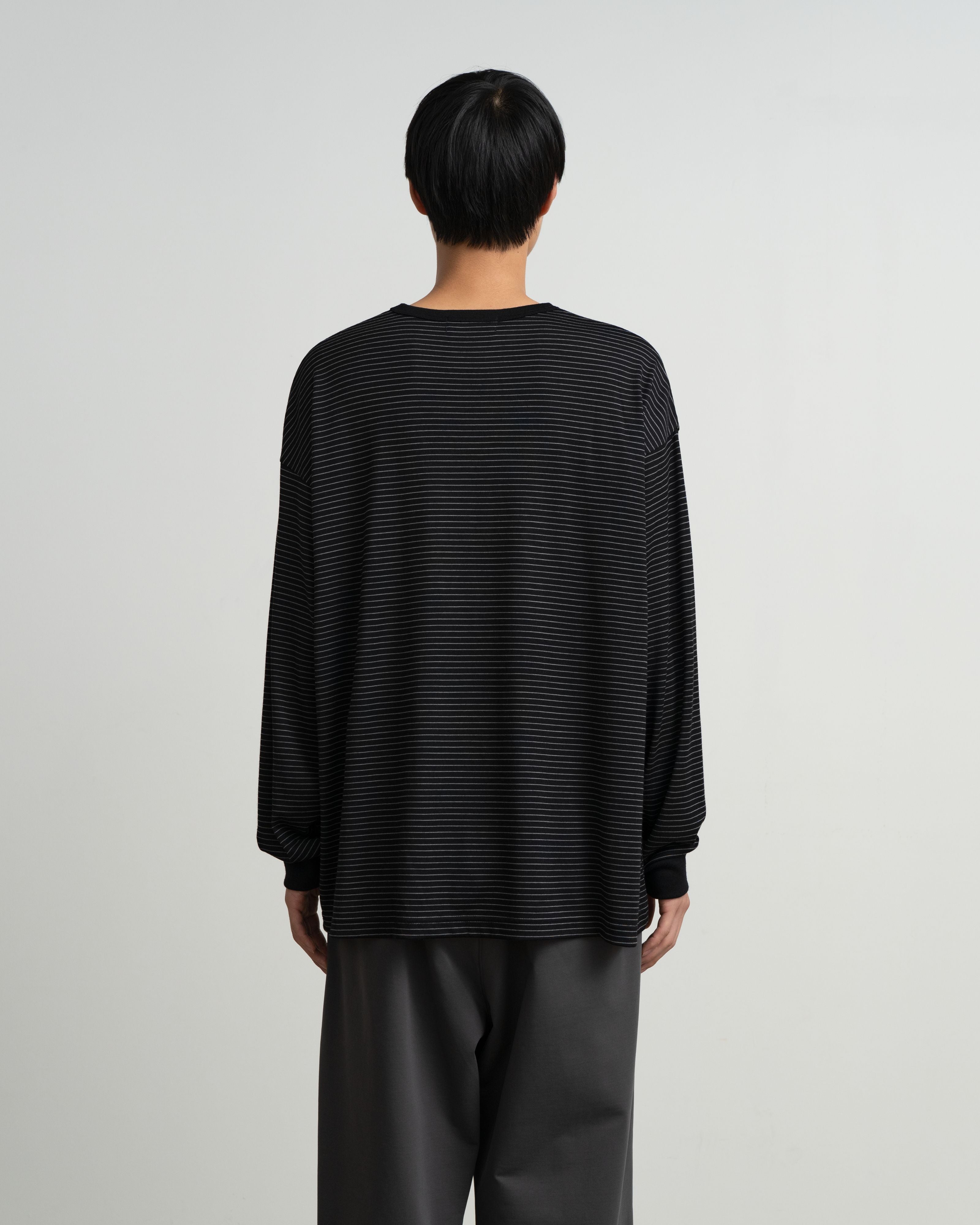 【9/5(土)発売】Fine Wool Border L/S Crew Neck Tee