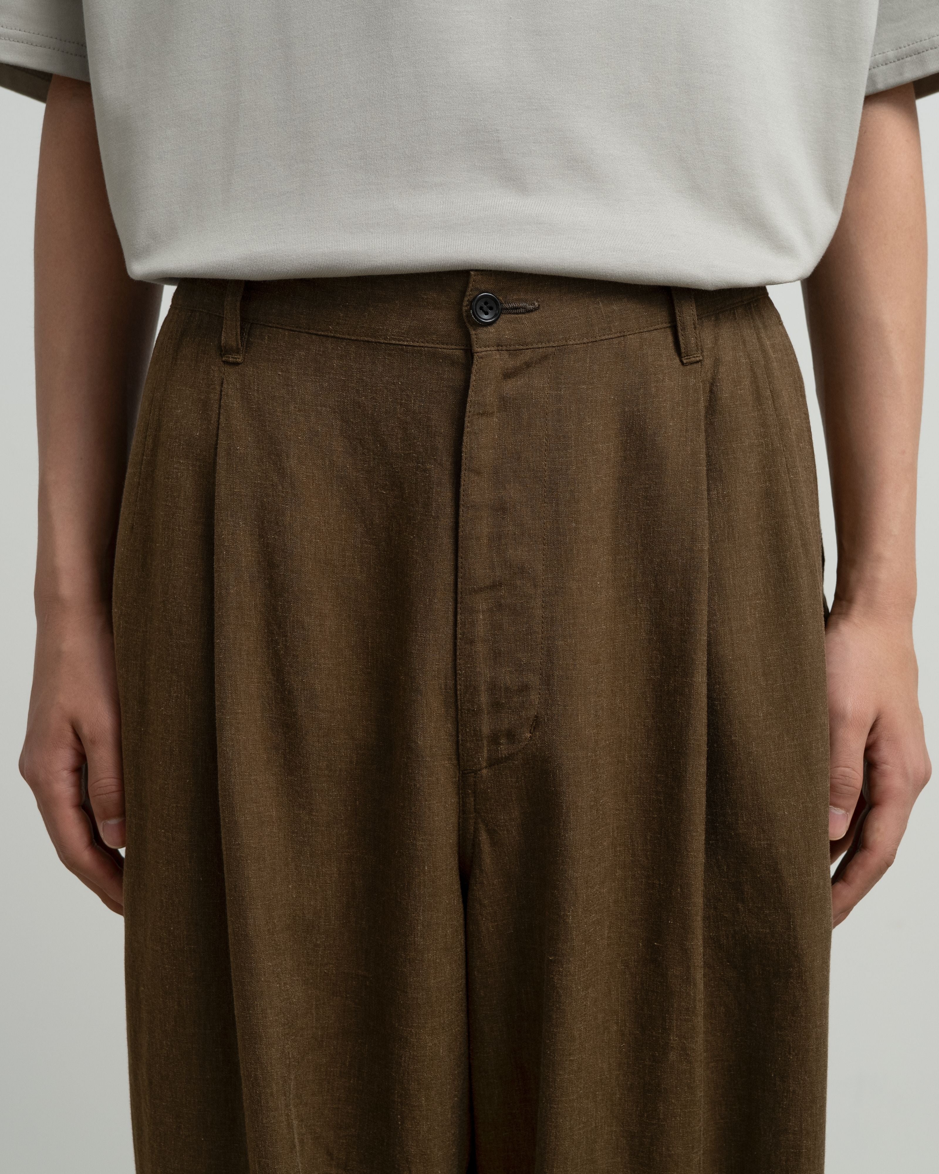 Linen Cupro Oversized Slacks