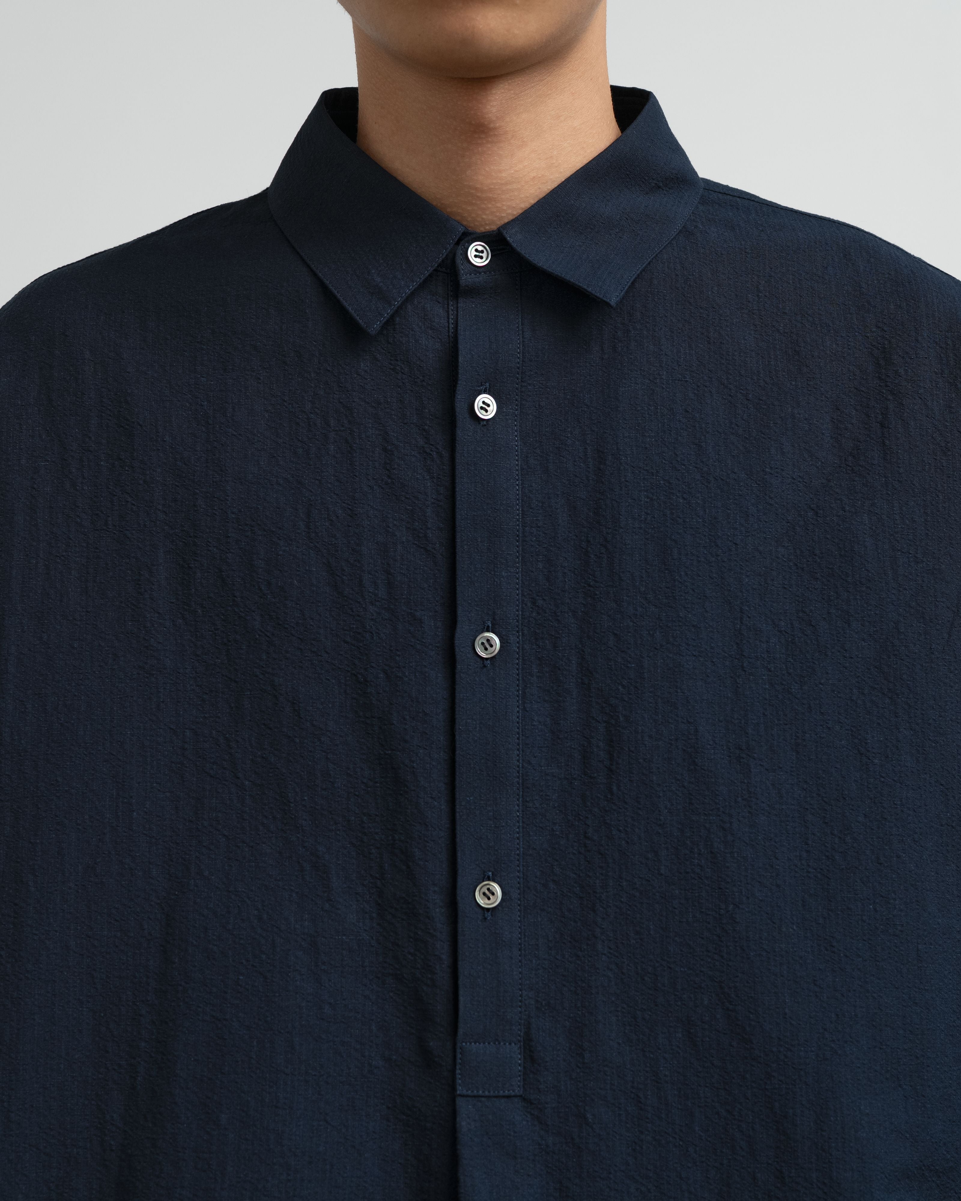 【5/23(土)発売】Cotton Linen Seersucker L/S Pullover Shirt