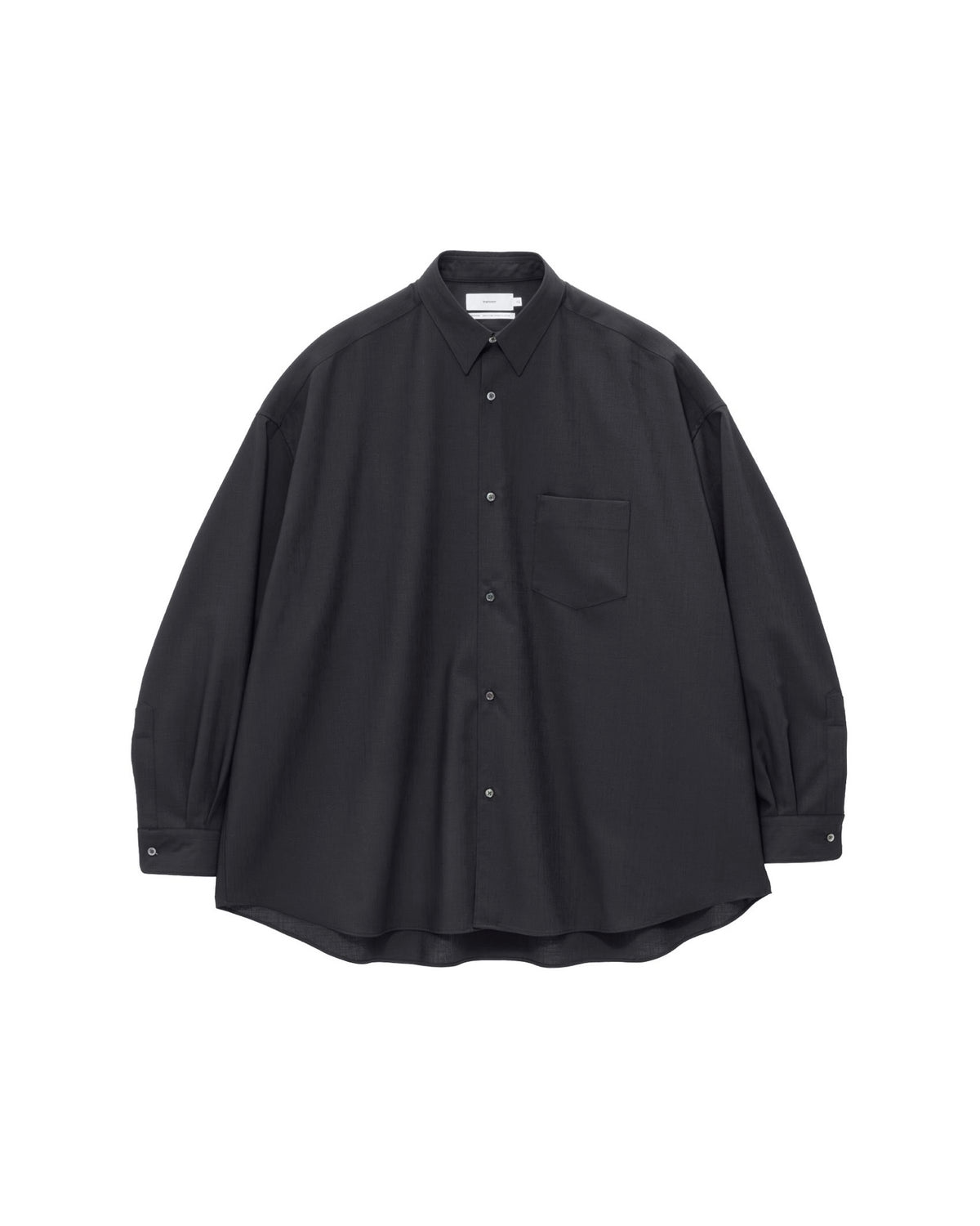 Wool Hopsack L/S Oversized Regular Collar Shirt