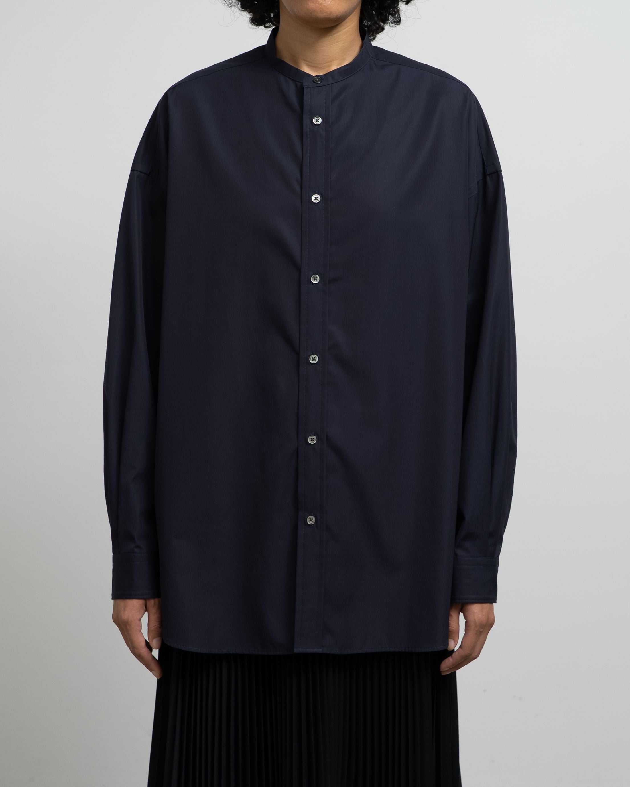 【7/11(土)発売】High Count Broad L/S Oversized Band Collar Shirt