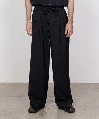 ORGANIC WOOL 2/80 TROPICAL TRIPLE PLEATED EASY TROUSERS