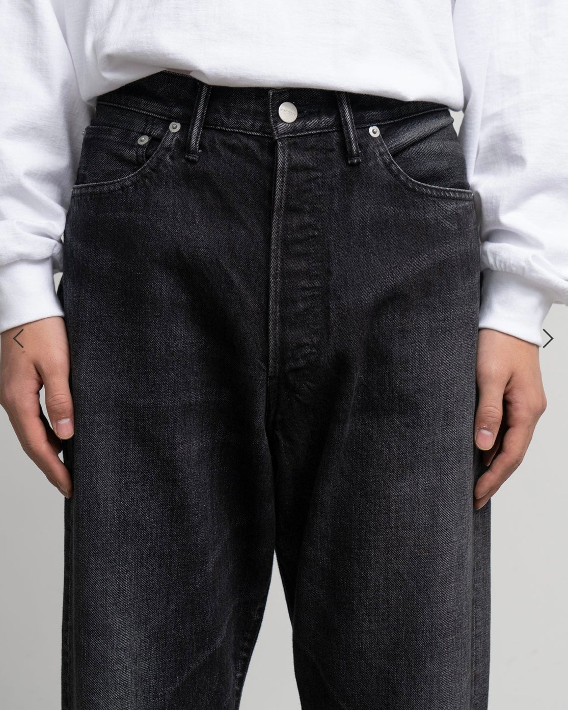 Selvage Denim Five Pocket Wide Straight Pants(DARK FADE)