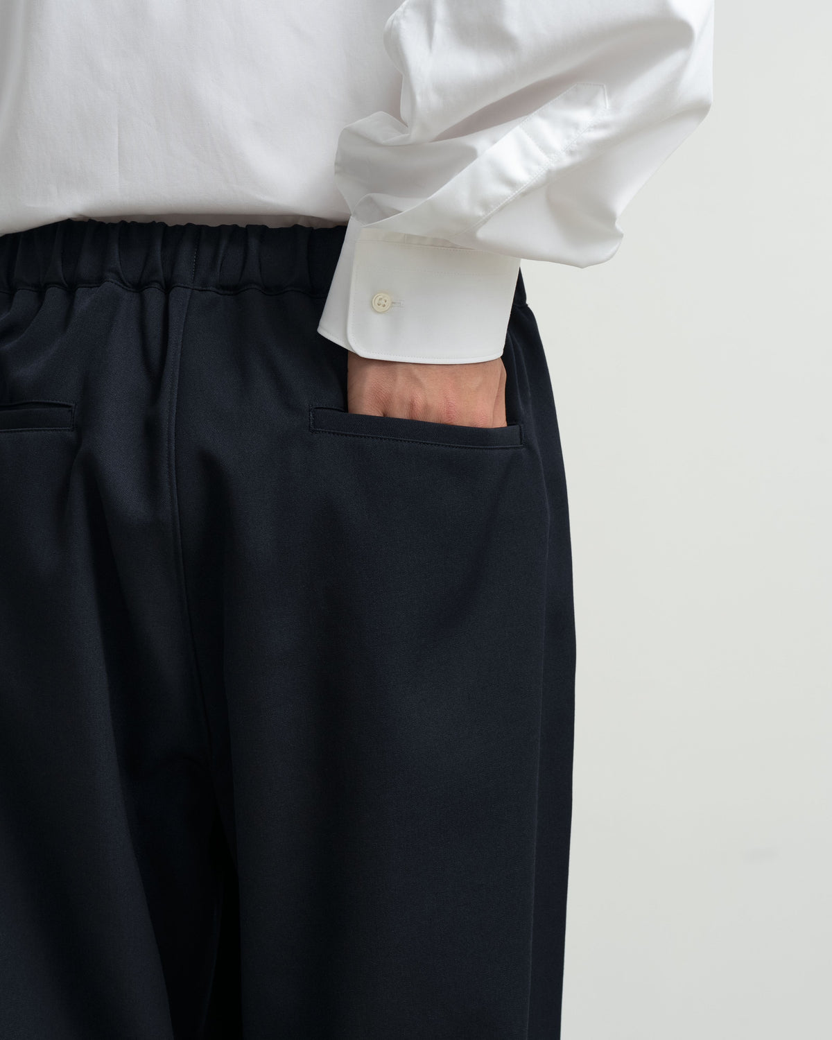 Scale Off Wool Wide Tapered Chef Pants
