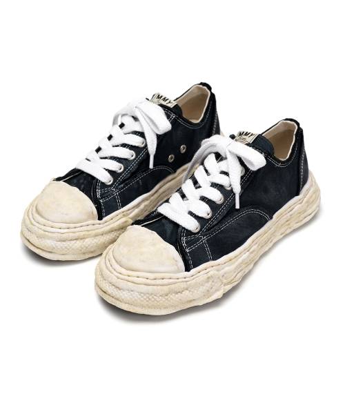 "PETERSON23" OG Sole Vintage Effect Embroidered Canvas Low-top Sneaker