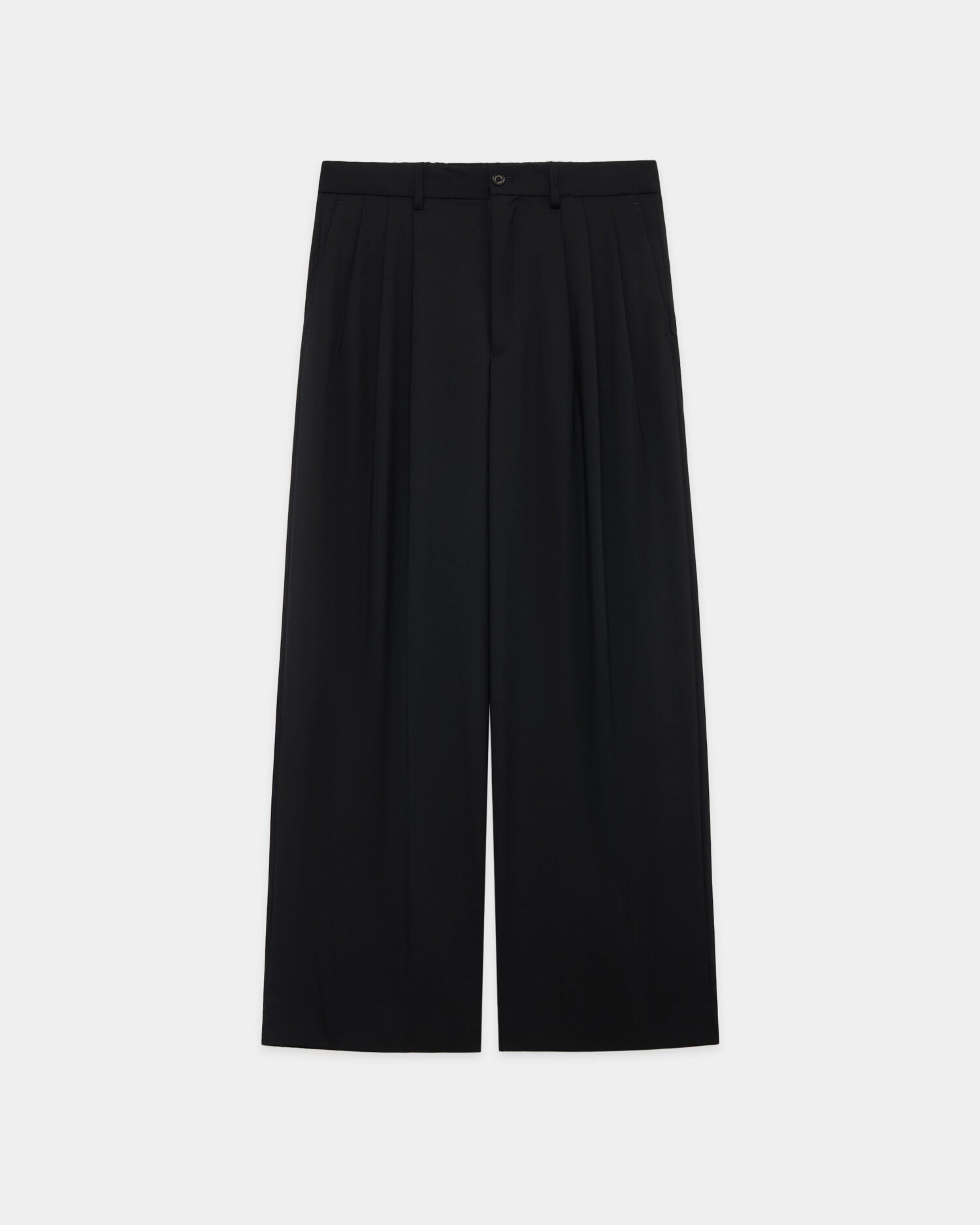 ORGANIC WOOL 2/80 TROPICAL TRIPLE PLEATED WIDE TROUSERS