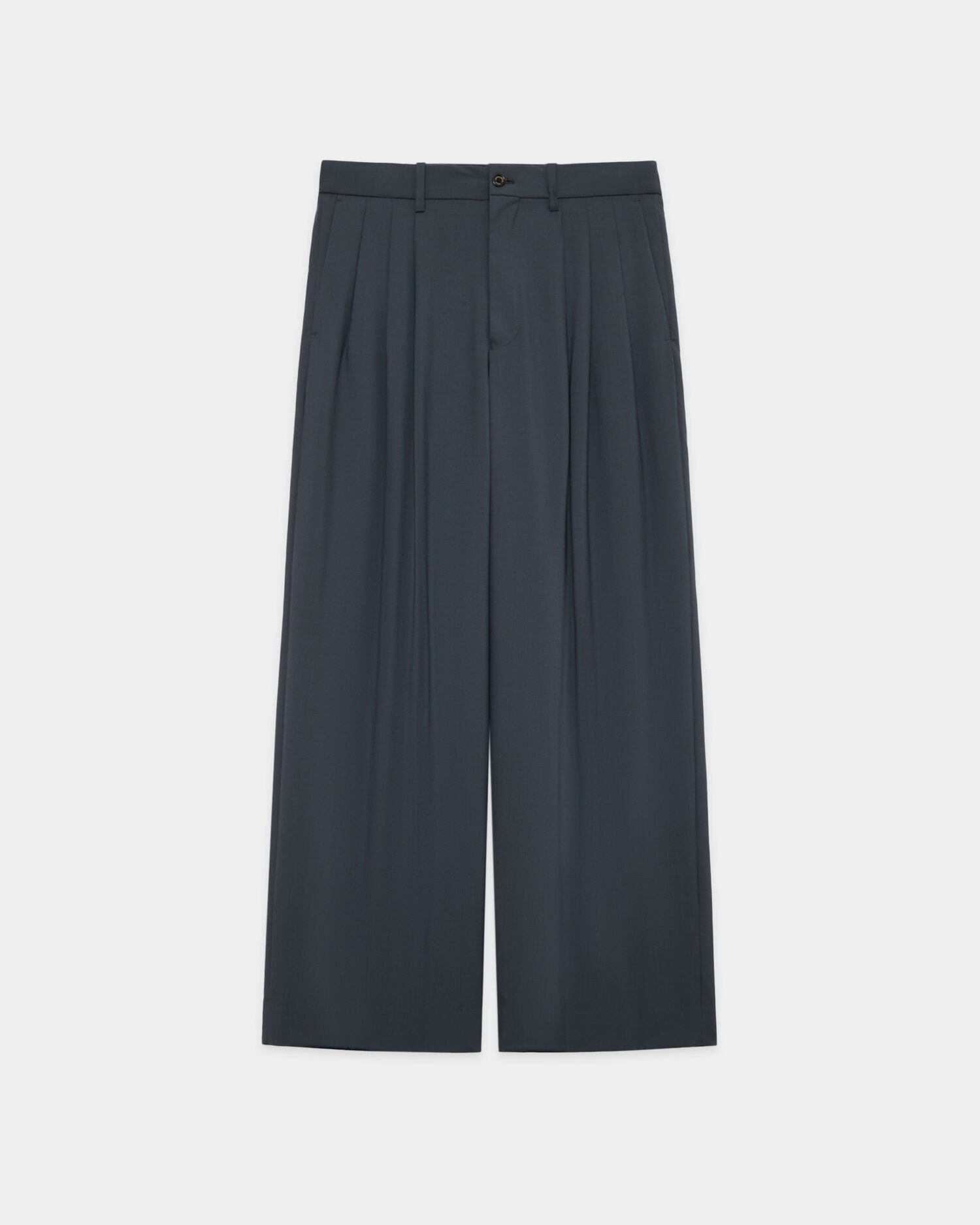 ORGANIC WOOL 2/80 TROPICAL TRIPLE PLEATED WIDE TROUSERS