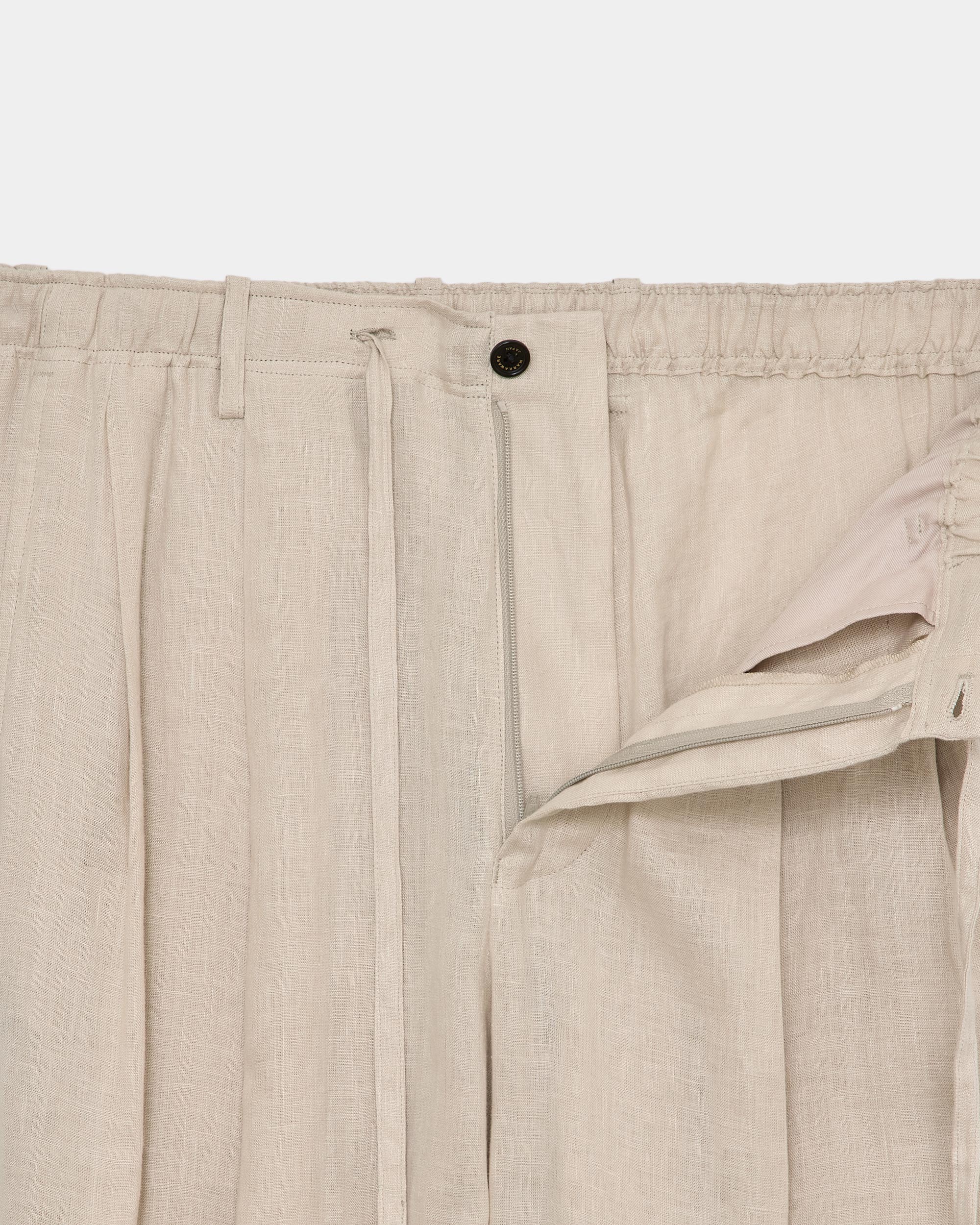 Hemp Shirting Double Pleated Easy Trousers