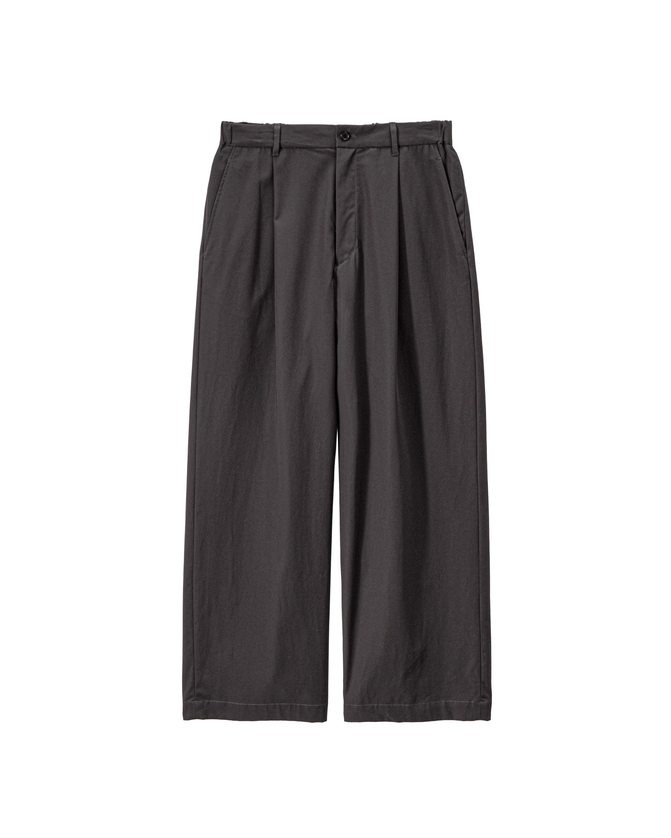 Brushed Cotton Gabardine Wide Straight Pants