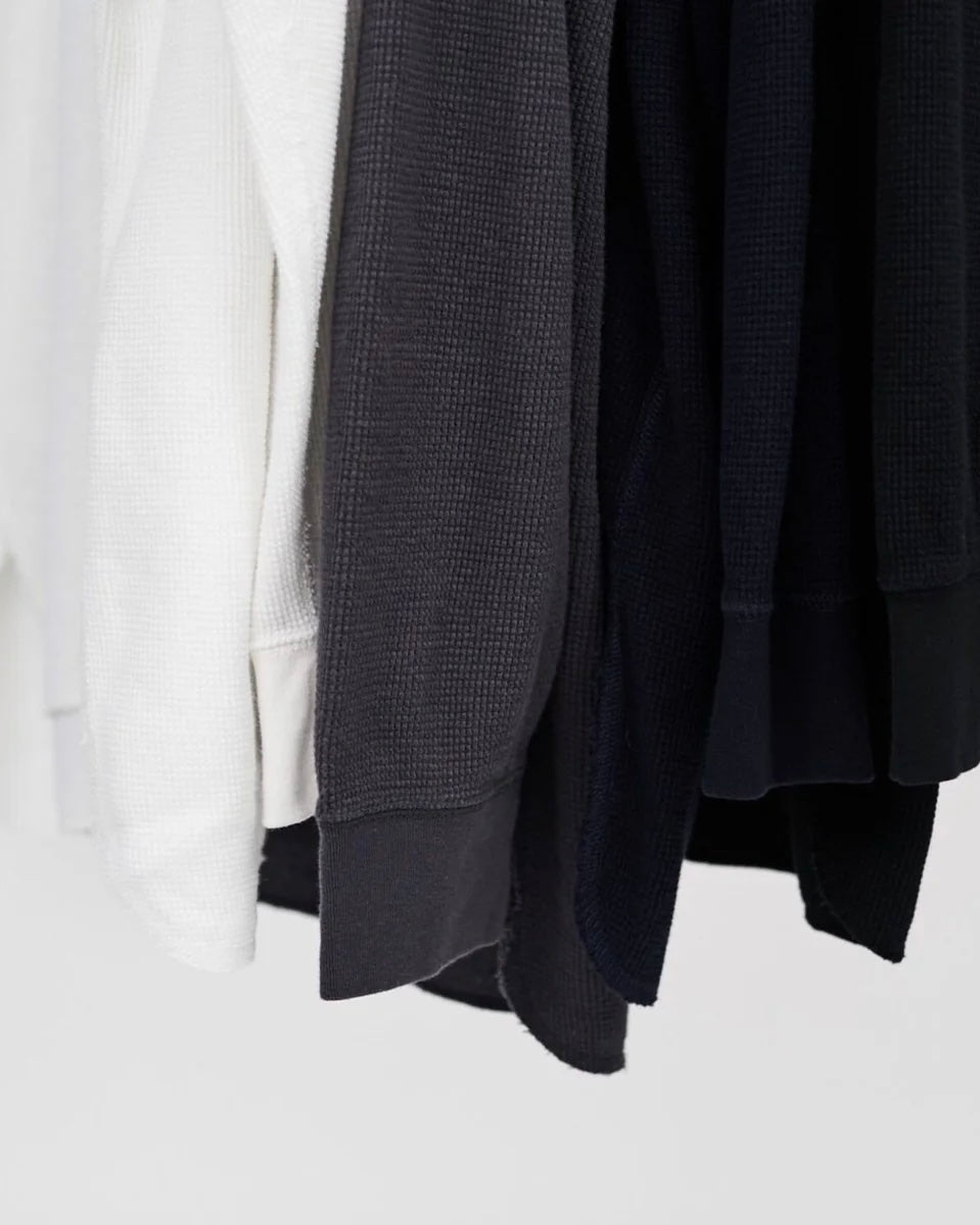 Waffle L/S Henley Neck Tee