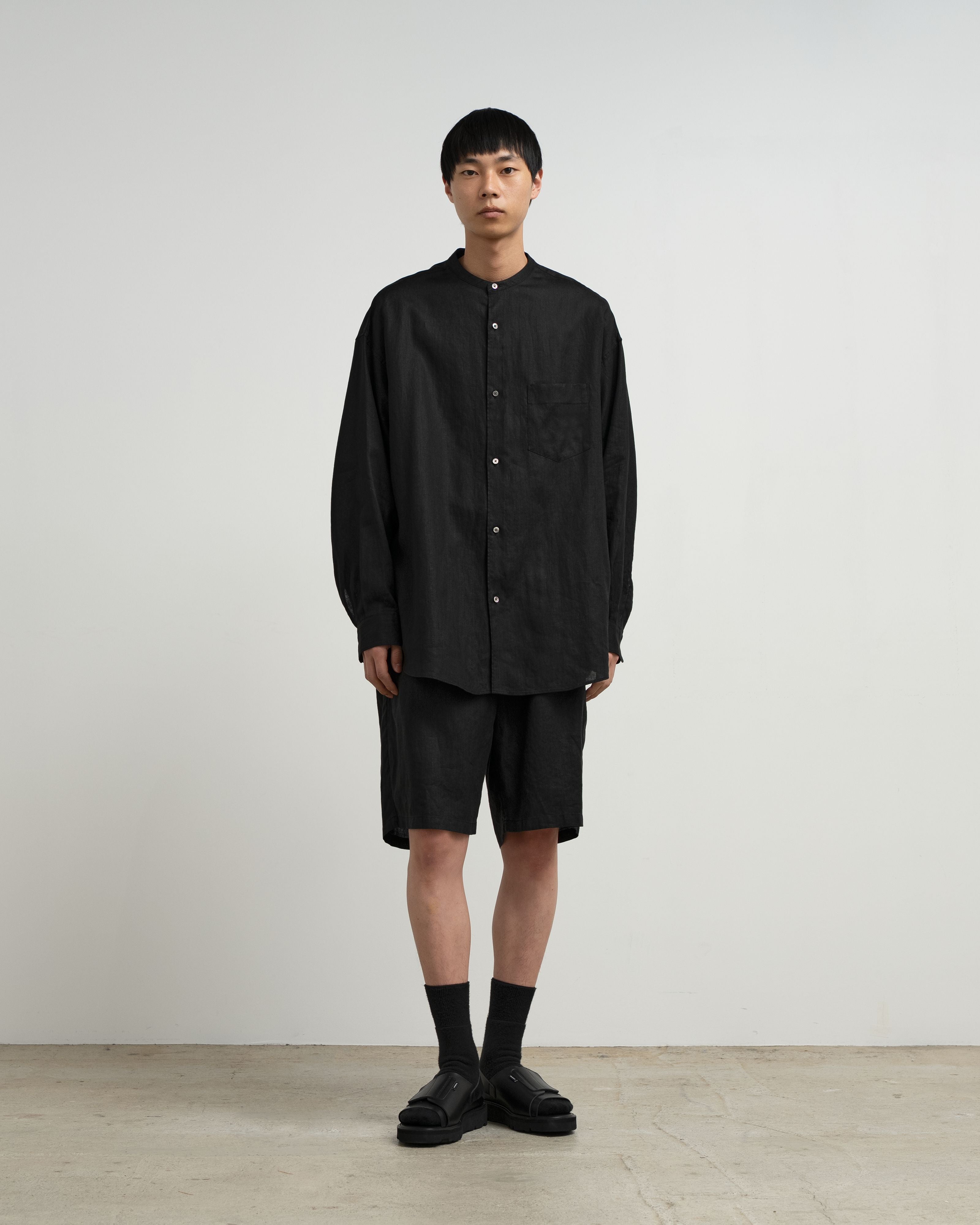 【6/20(土)発売】Linen L/S Oversized Band Collar Shirt