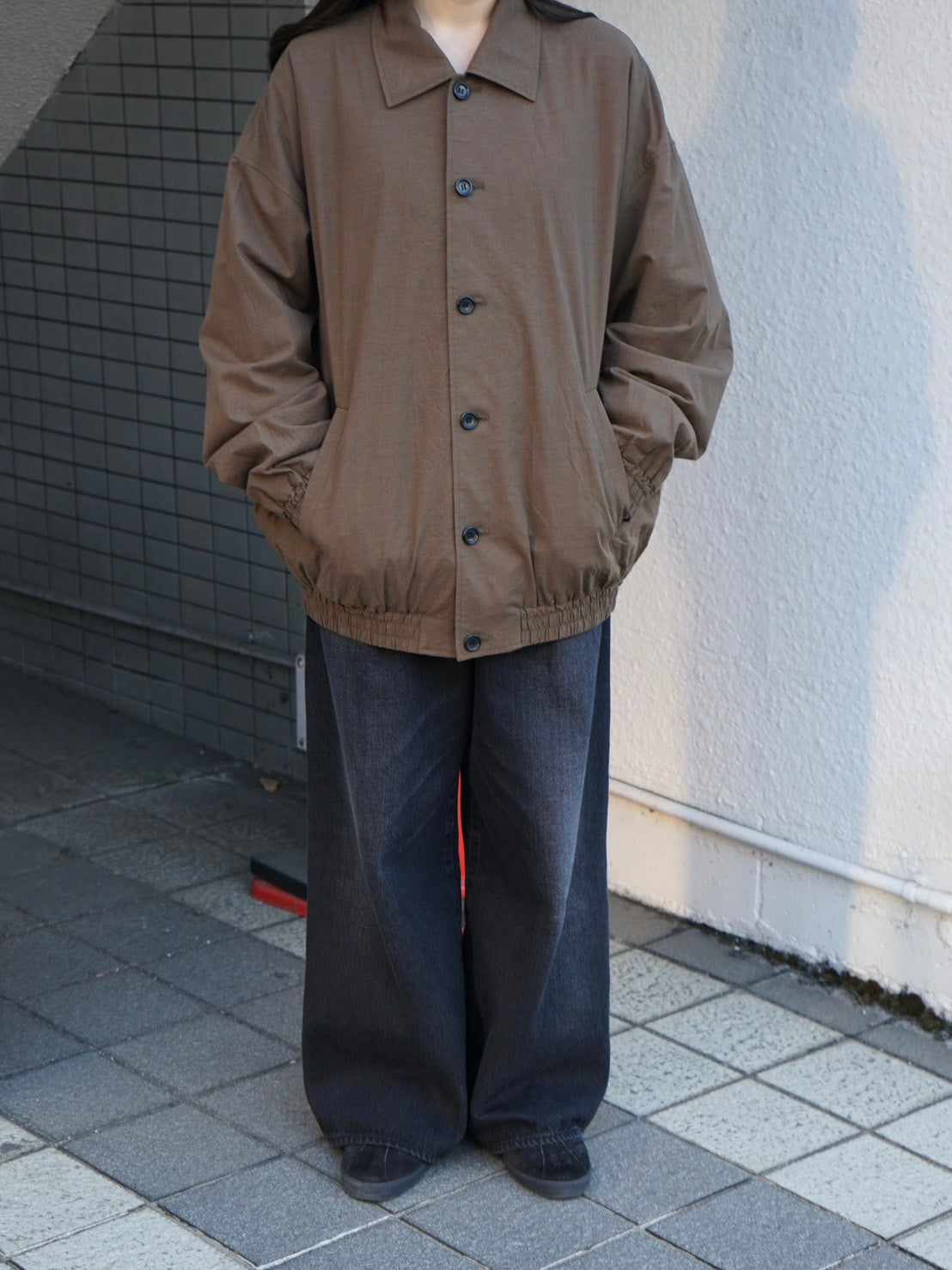 Cotton Wool Poplin Oversized Blouson