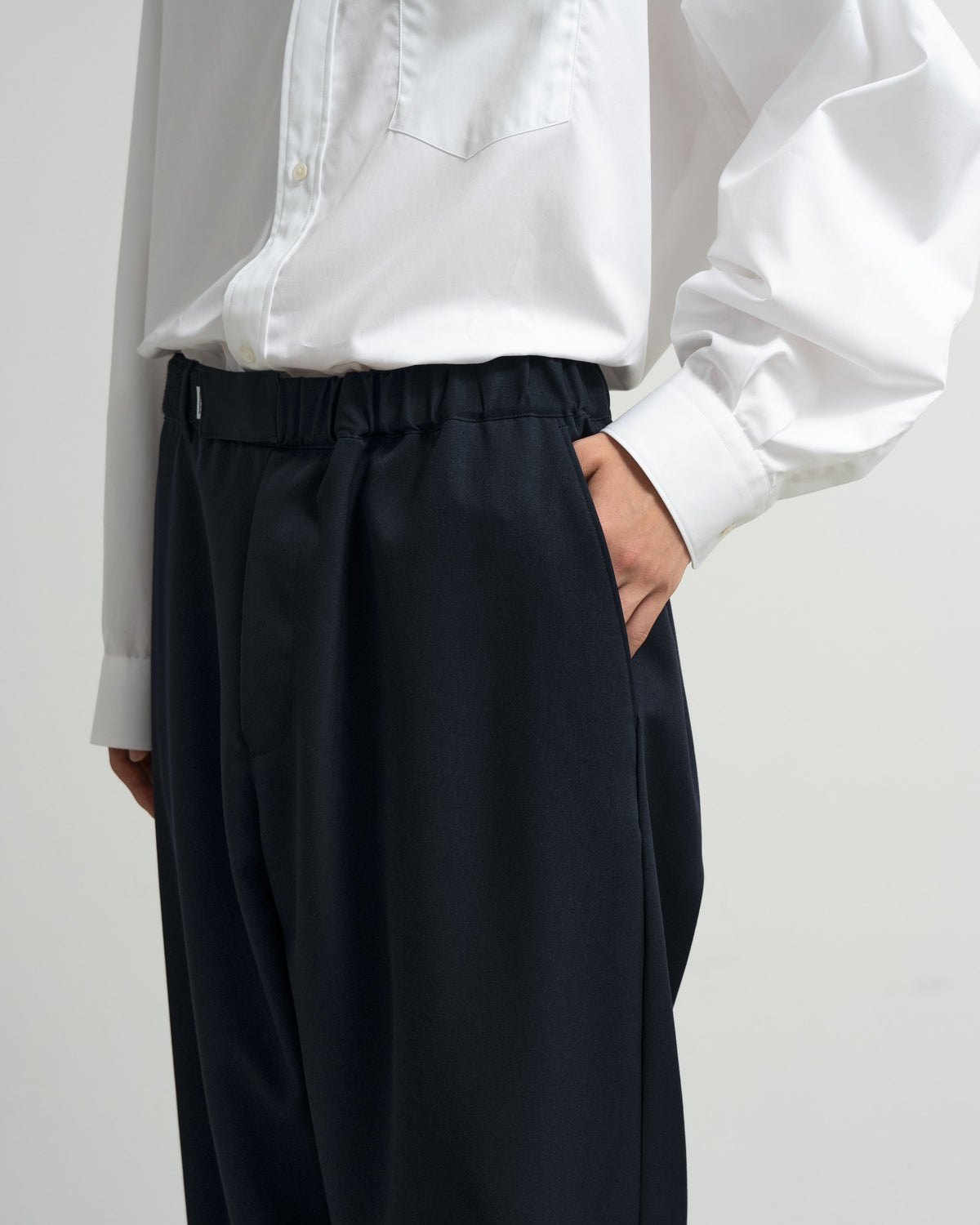 Scale Off Wool Wide Tapered Chef Pants