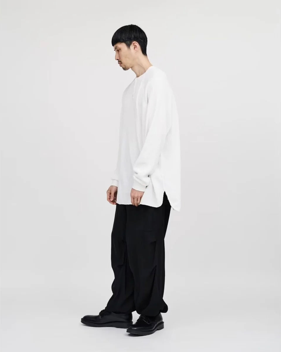 Waffle L/S Henley Neck Tee
