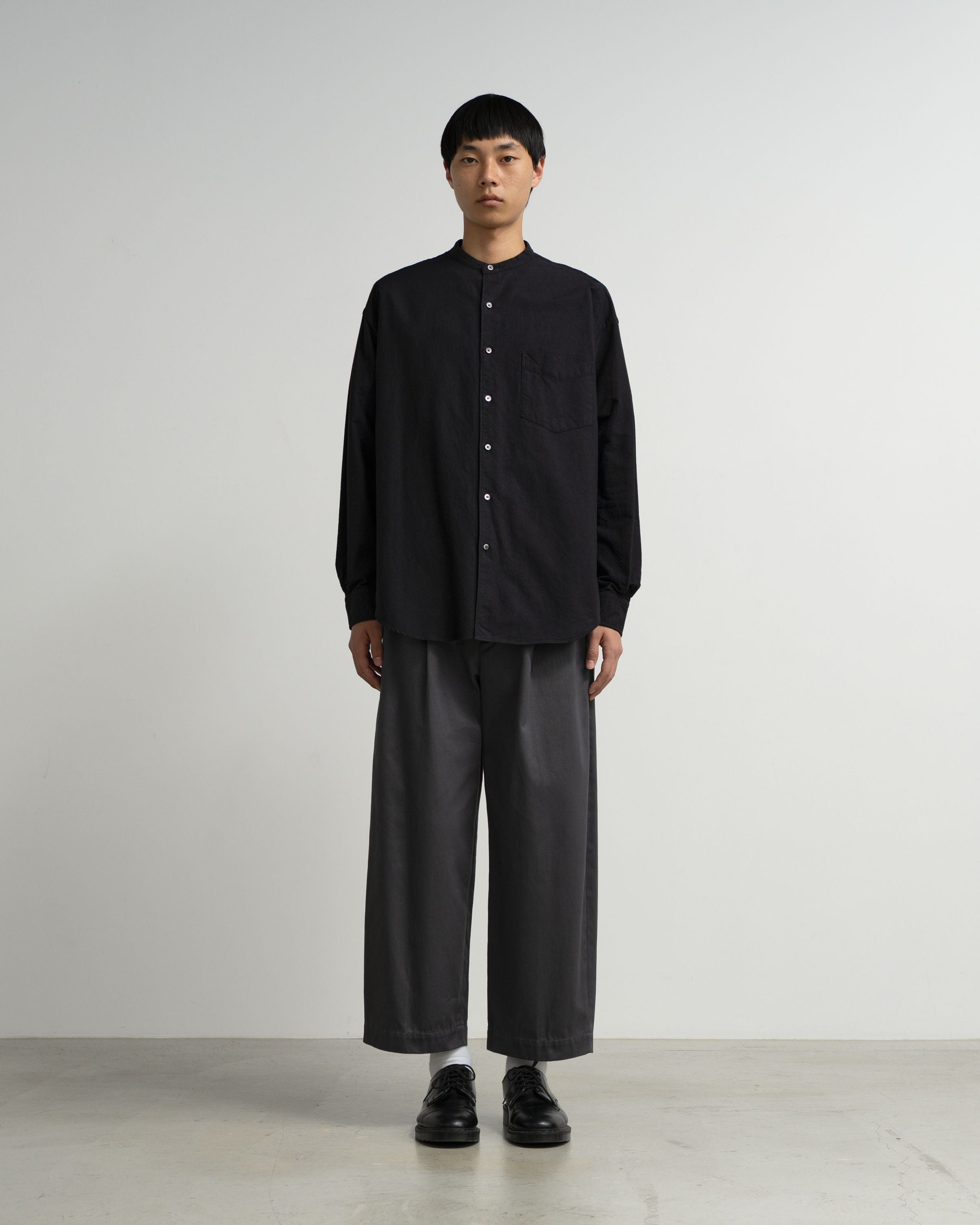 Oxford L/S Band Collar Box Shirt