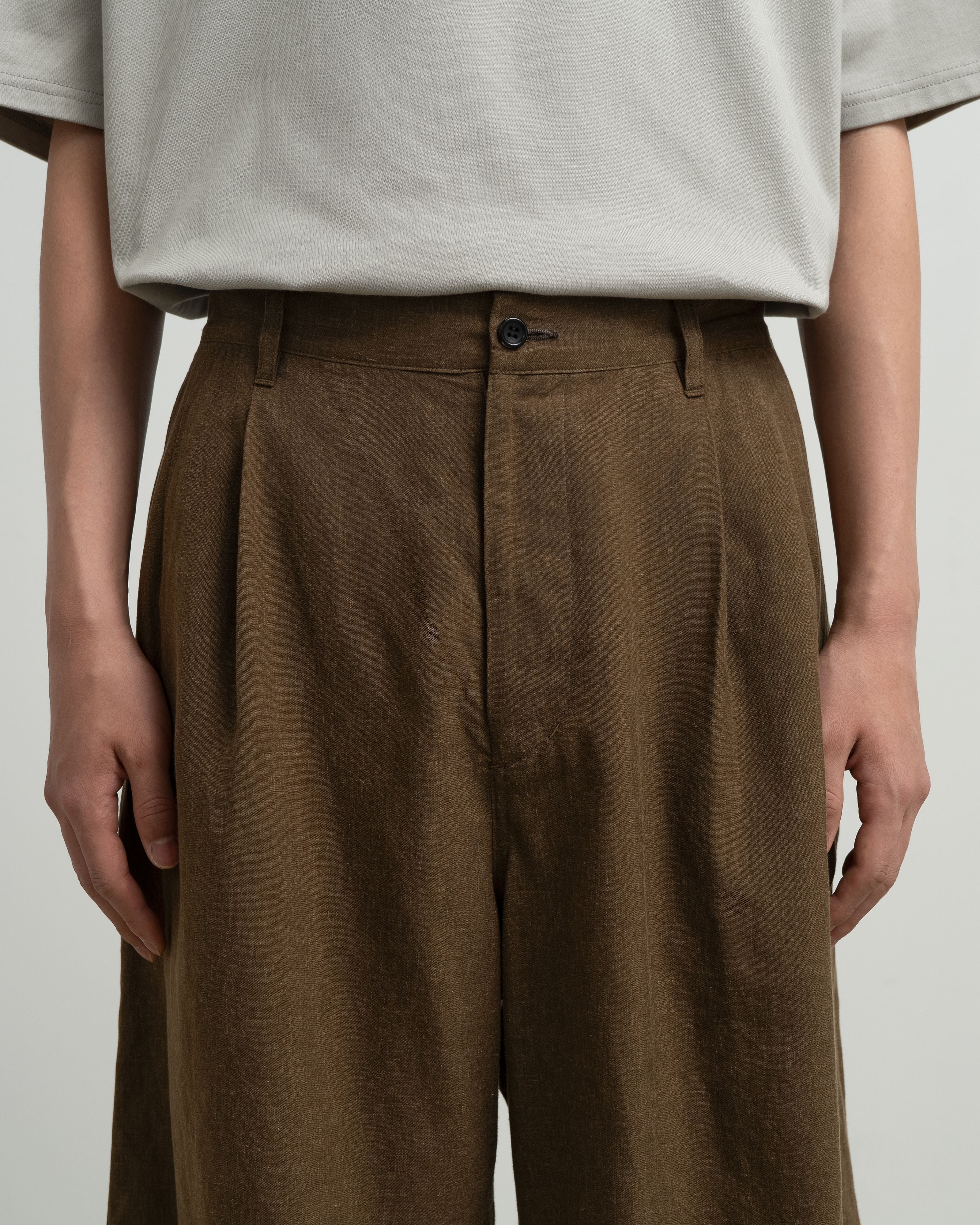 Linen Cupro Oversized Shorts