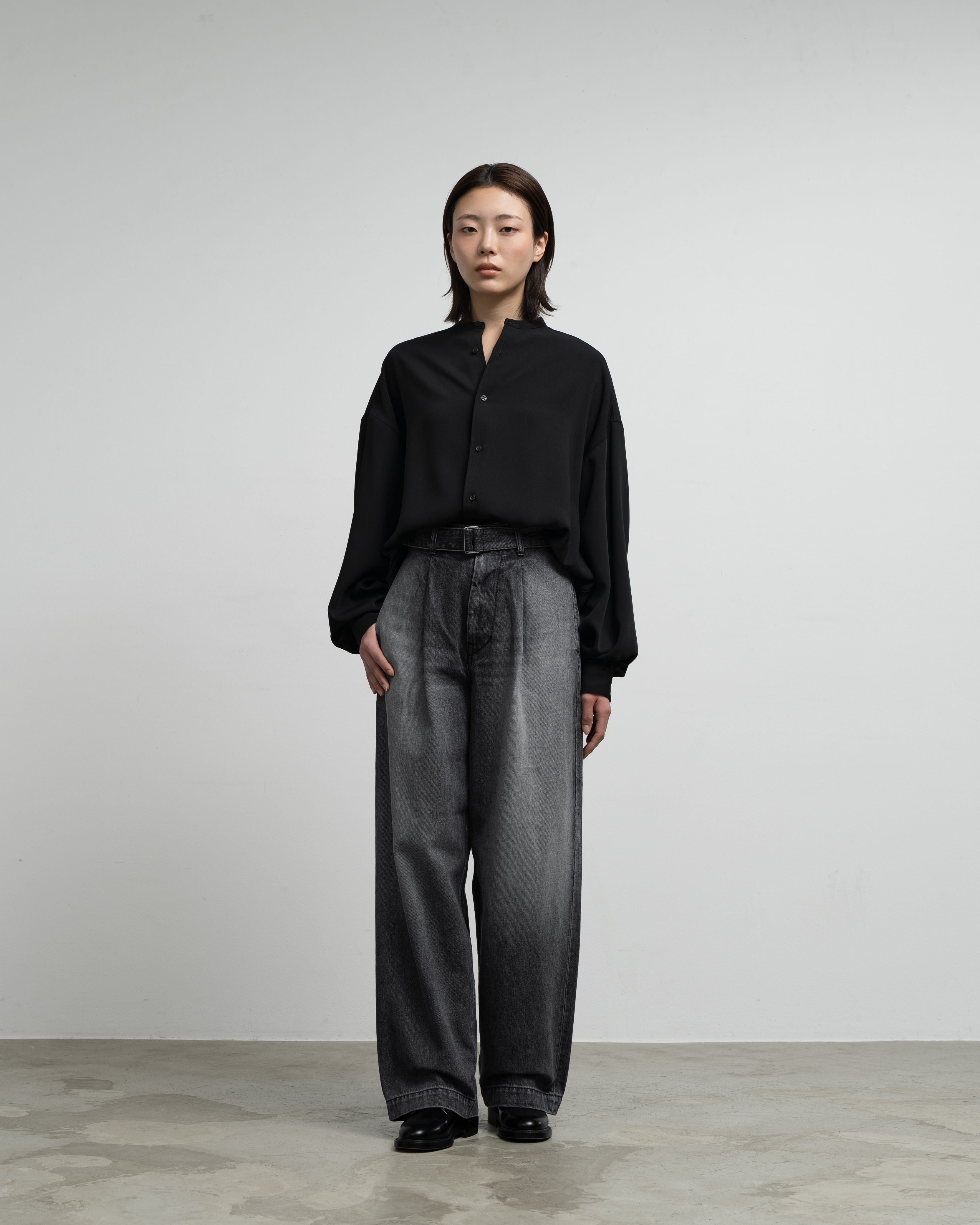 Selvage Denim Belted Pants -LIGHT FADE-