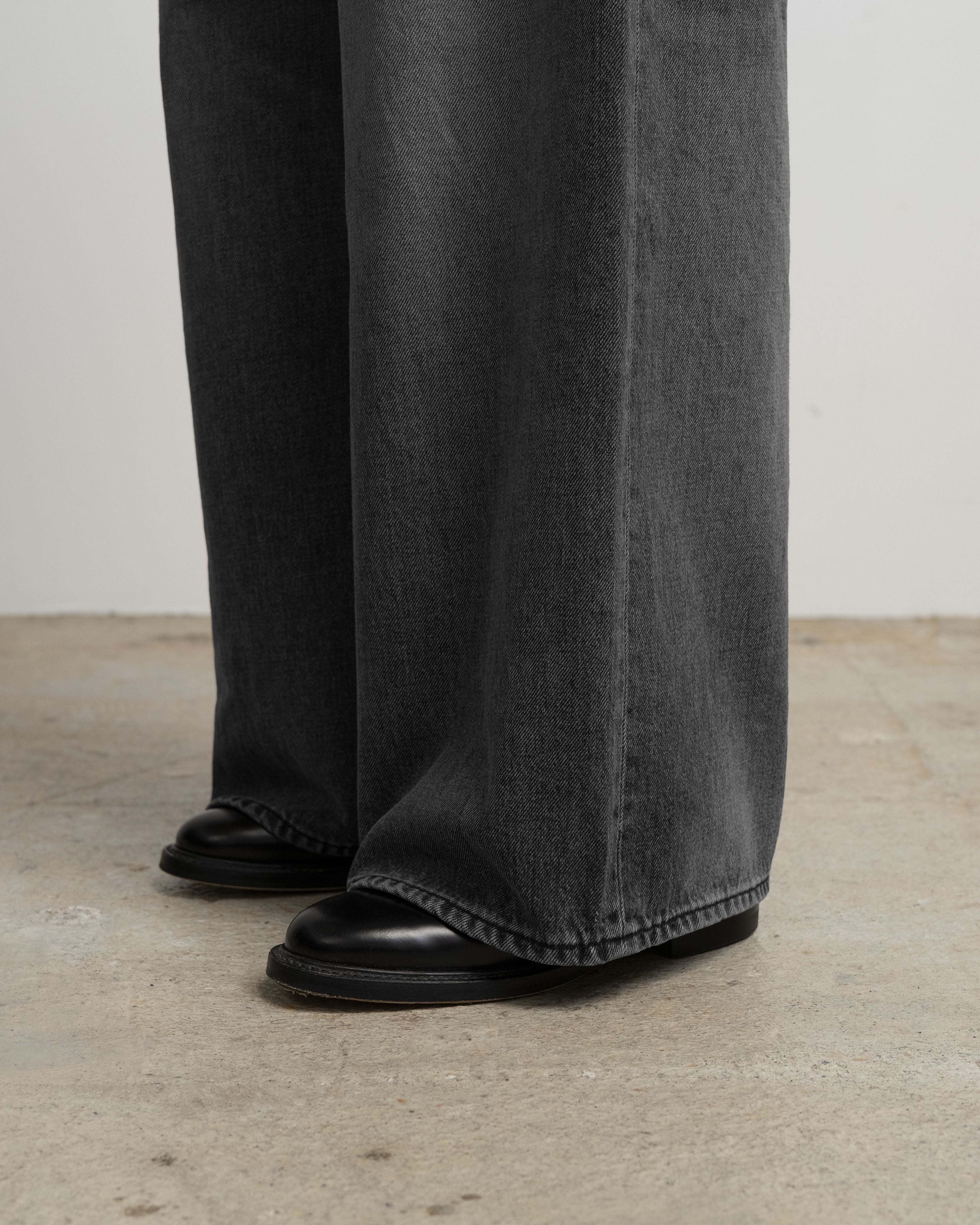 Selvage Denim Two Tuck Wide Pants-LIGHT FADE-