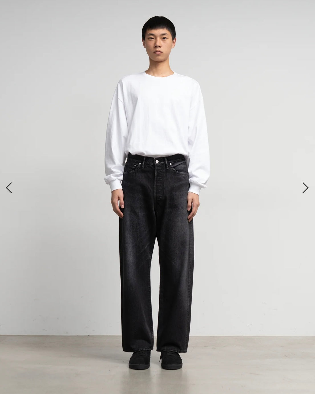 Selvage Denim Five Pocket Wide Straight Pants(DARK FADE)