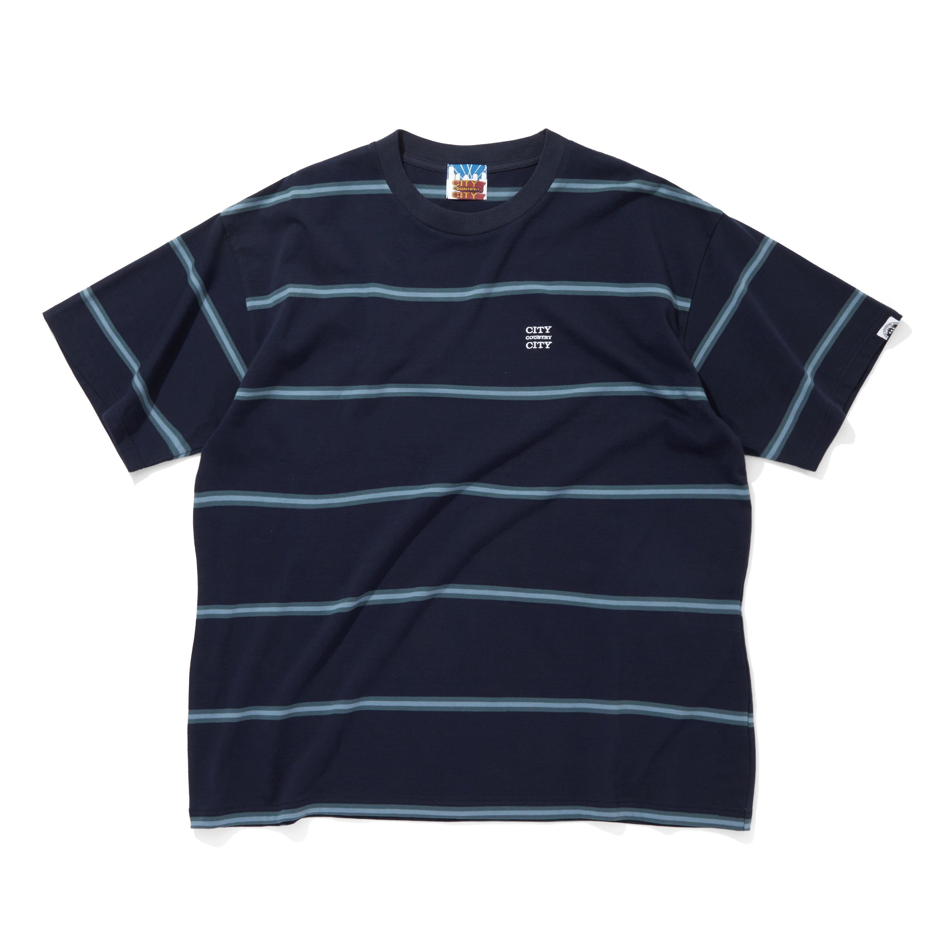 EMBROIDERD LOGO BORDER T-SHIRT