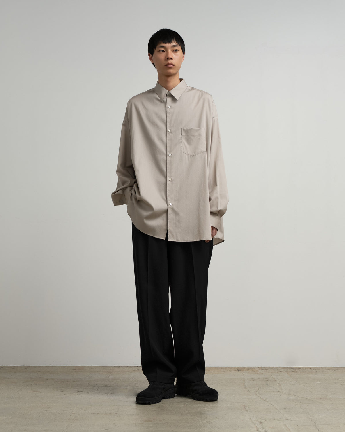 Silicon Poplin Oversized Regular Collar Shirt