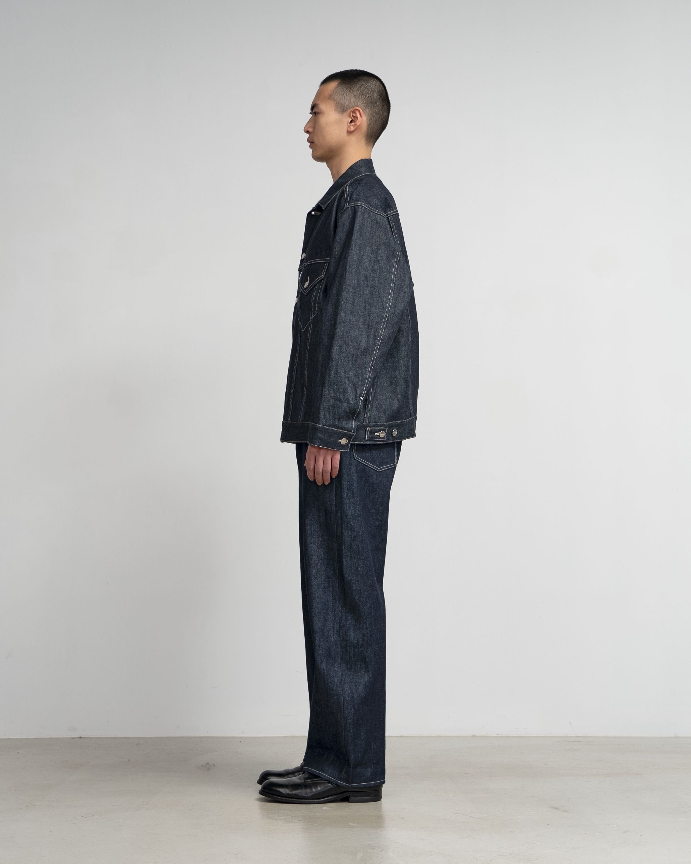 Selvage Denim Trucker Jacket(RIGID.WASHED)