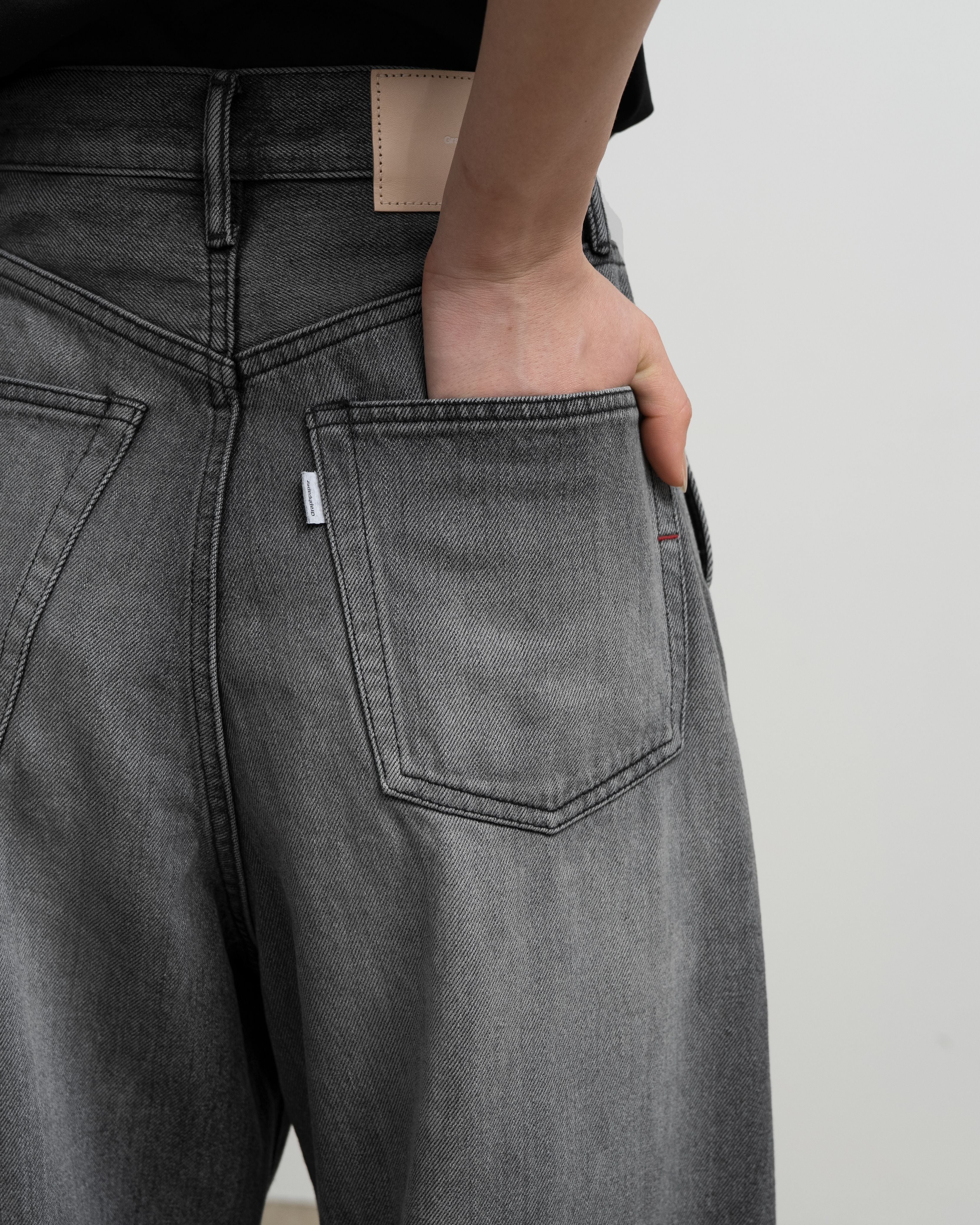 Selvage Denim Two Tuck Wide Pants-LIGHT FADE-