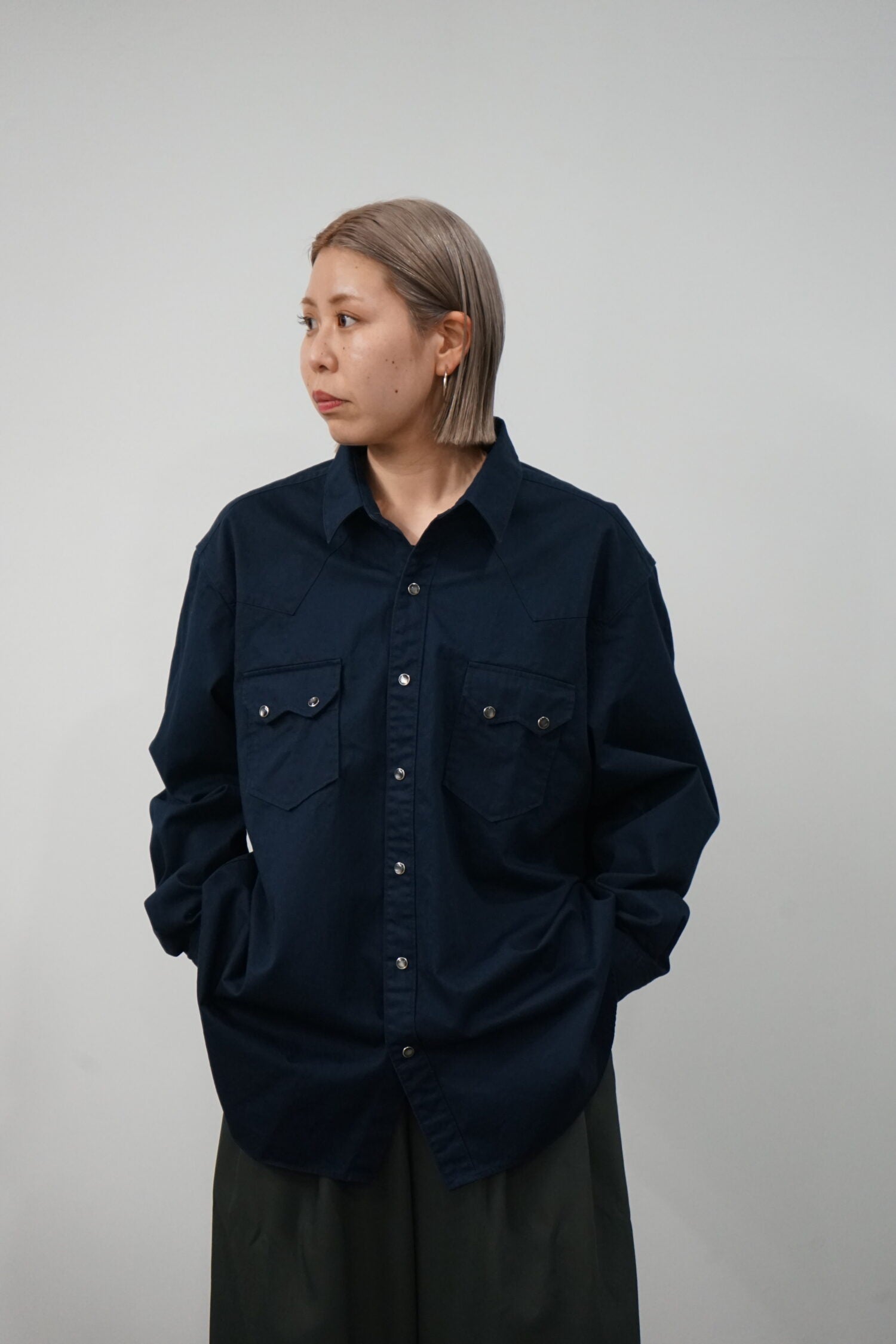 COTTON HERRINGBONE WESTERN SHIRT