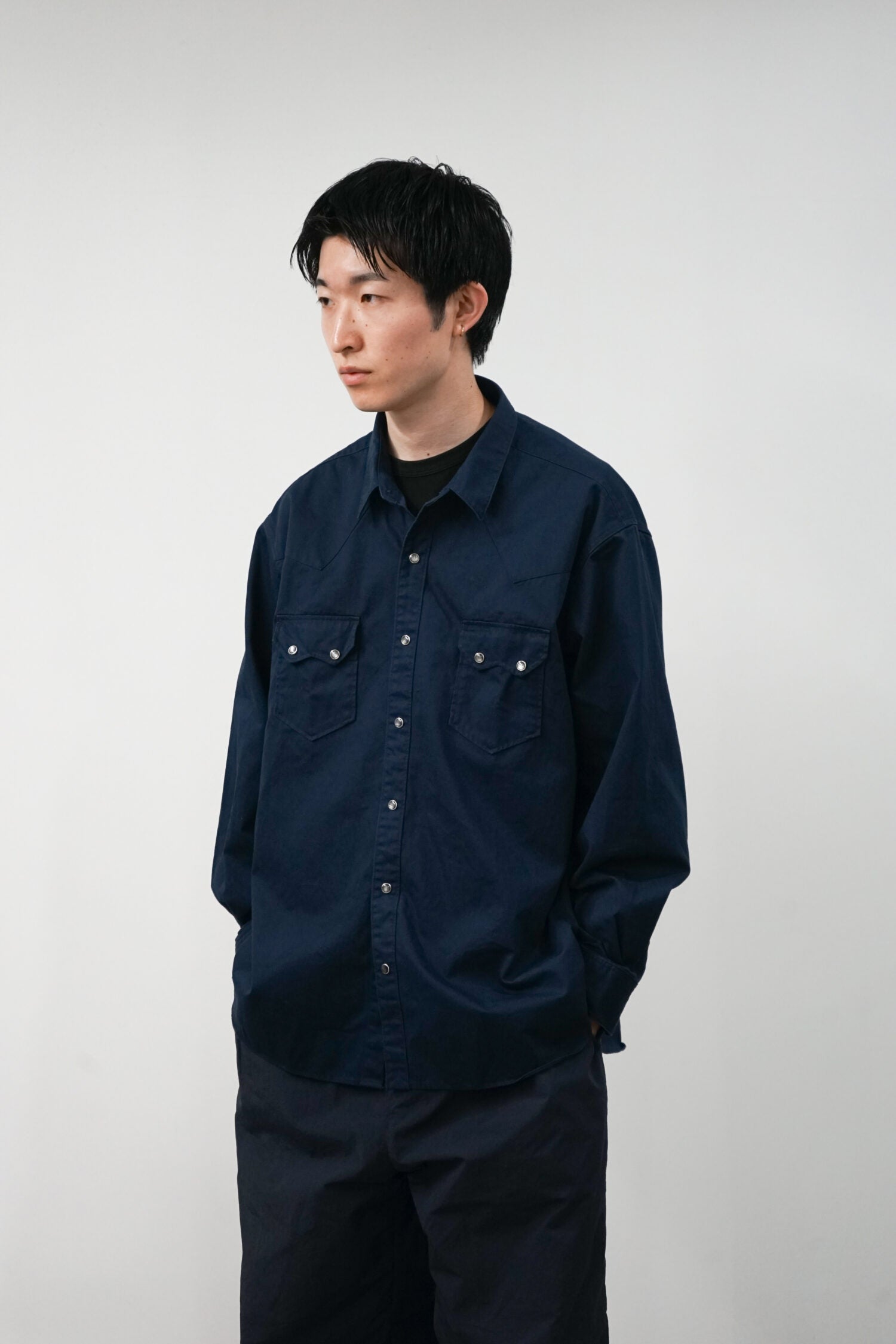 COTTON HERRINGBONE WESTERN SHIRT