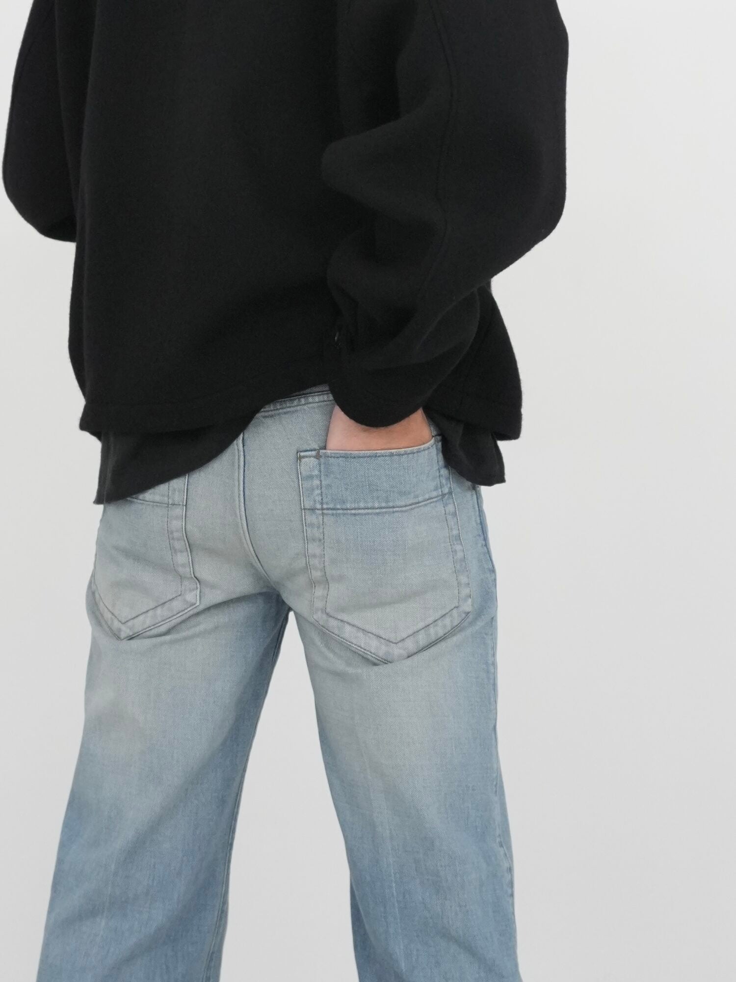 LEFT HAND DENIM STRAIGHT PANTS - BLEACH LIGHT BLUE