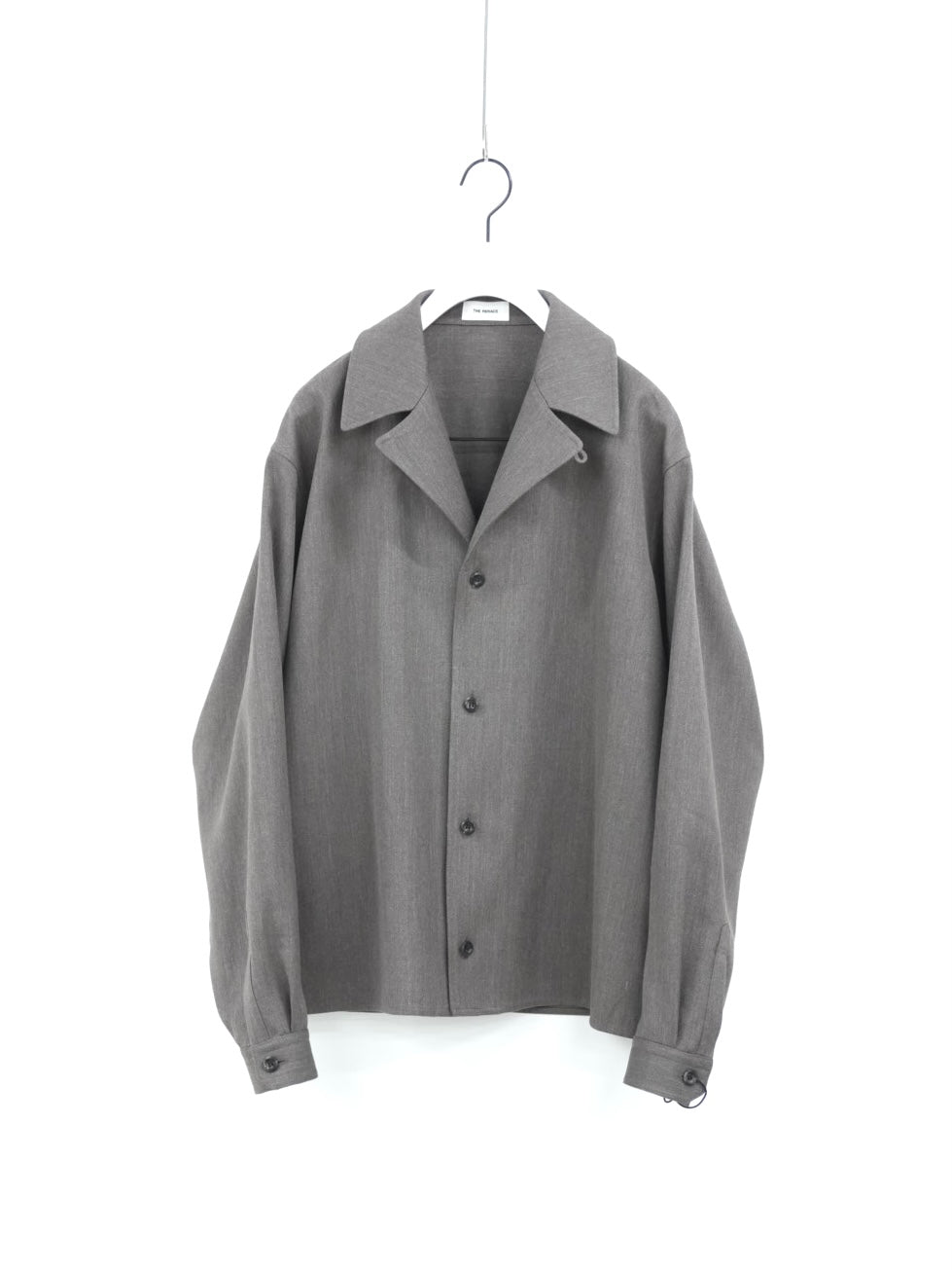 OPEN COLLAR EASY JACKET / WOOL RAMIE BACK SATIN