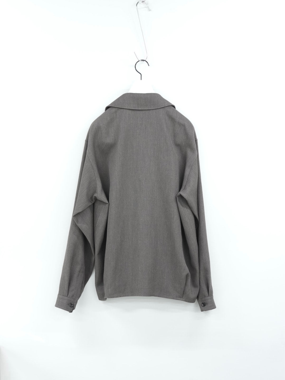 OPEN COLLAR EASY JACKET / WOOL RAMIE BACK SATIN