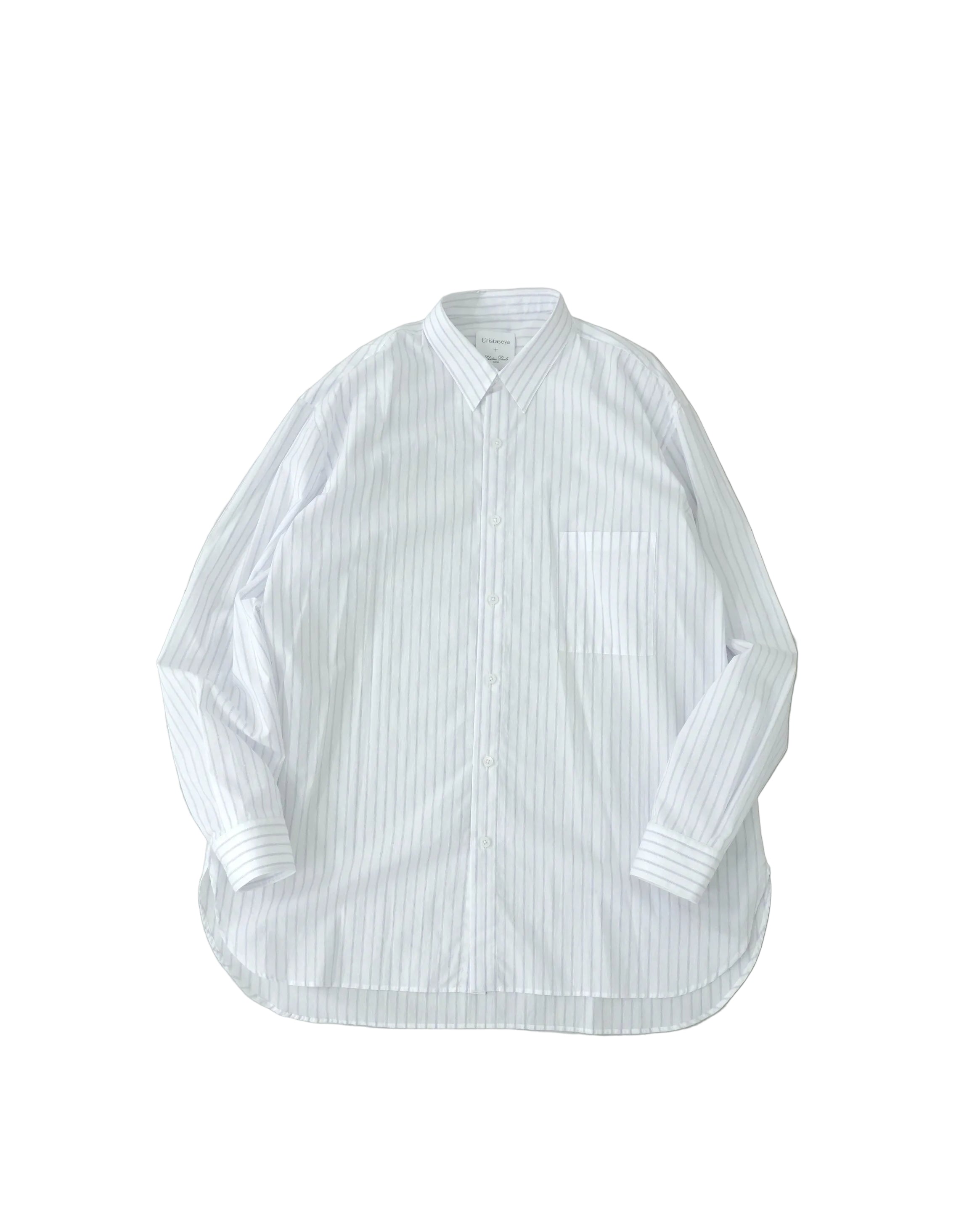 Handmade Men’s Classic Collar Shirt(WHITE/BLUE.ST)
