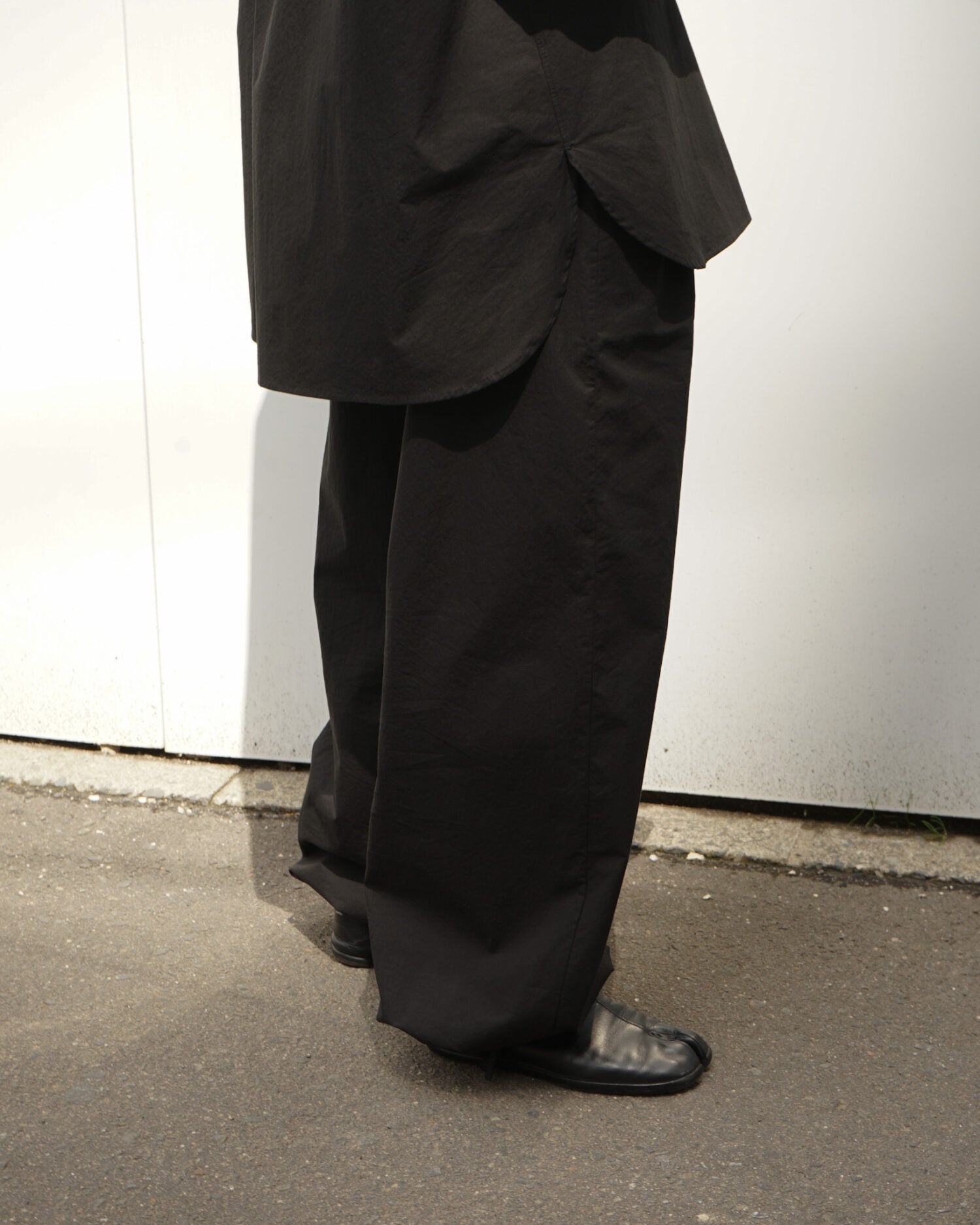 Maxi large pants with drawstrings