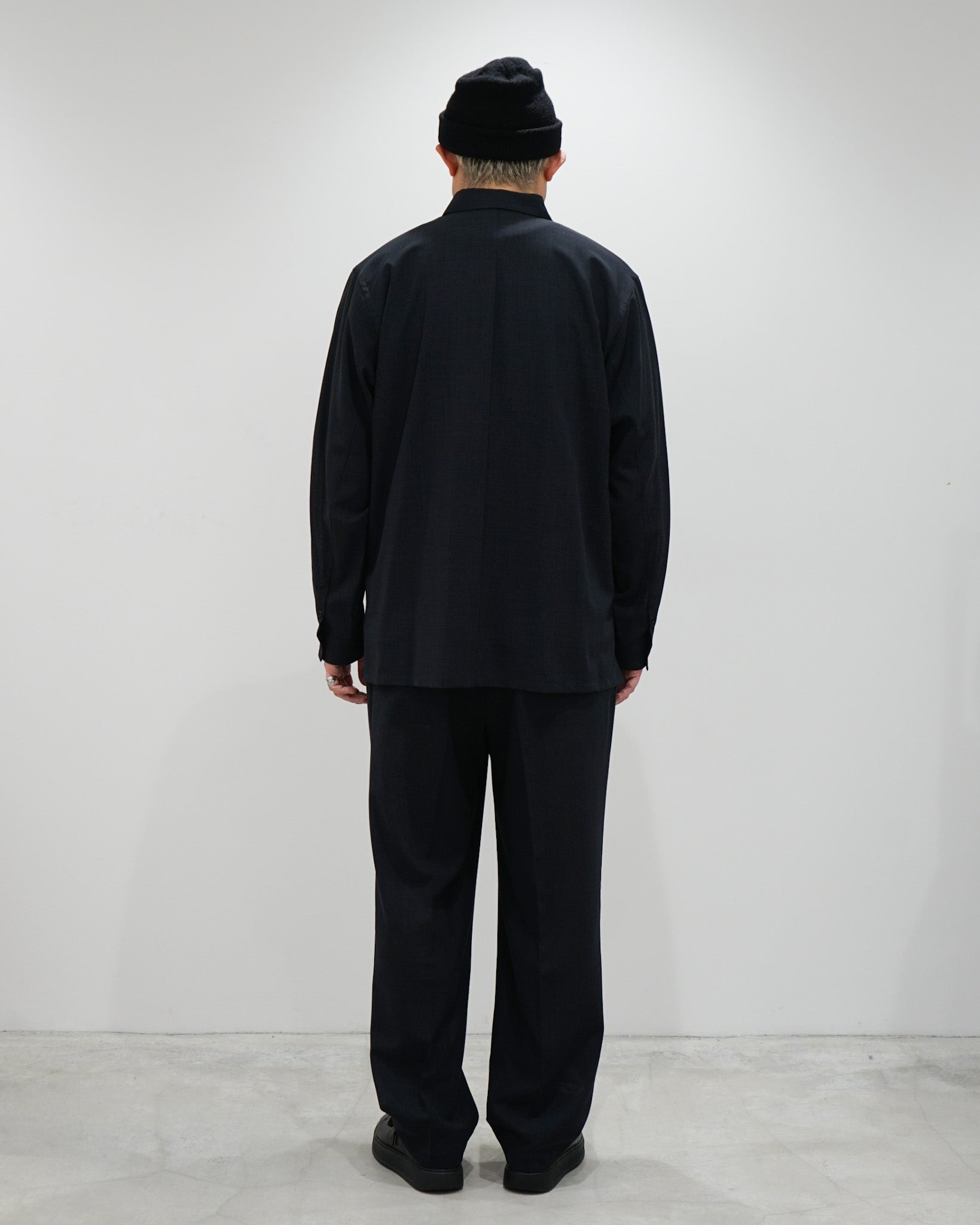 TWIST WOOL GAUZE TWO TUCKED EASY PANTS