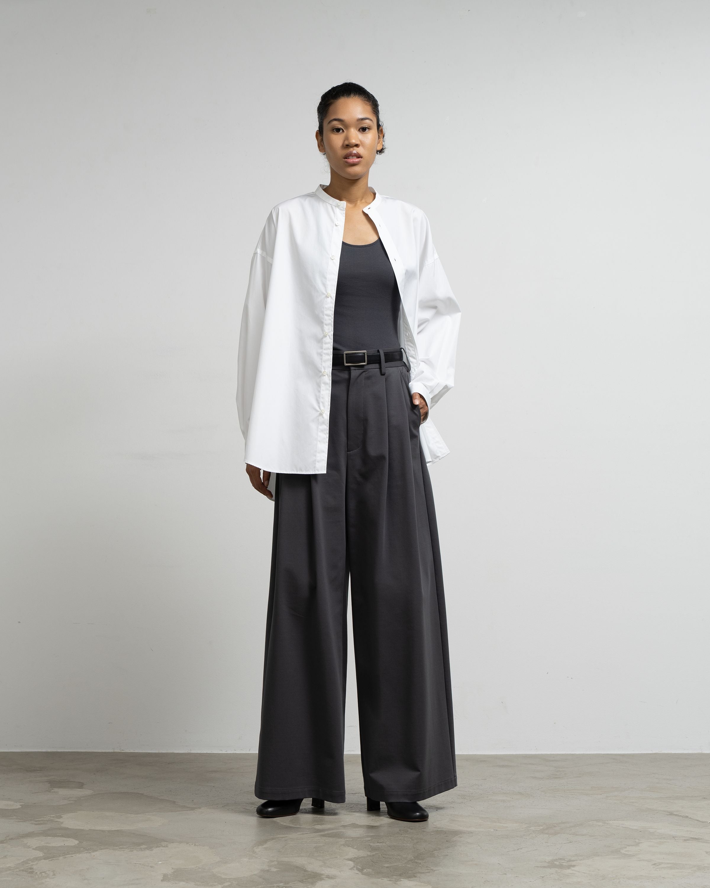 【7/11(土)発売】High Count Broad L/S Oversized Band Collar Shirt