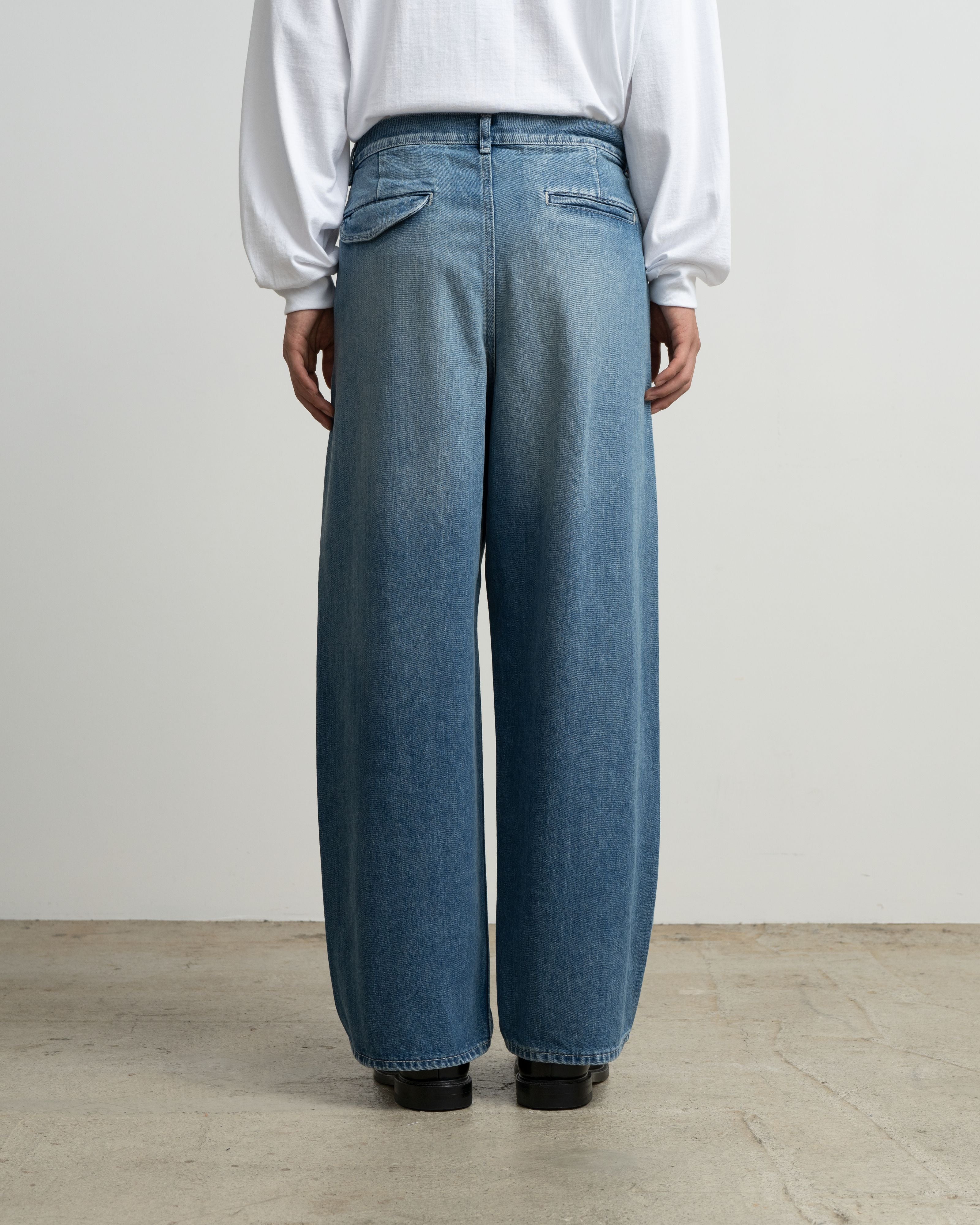 Selvage Denim Two Tuck Pants -LIGHT FADE-