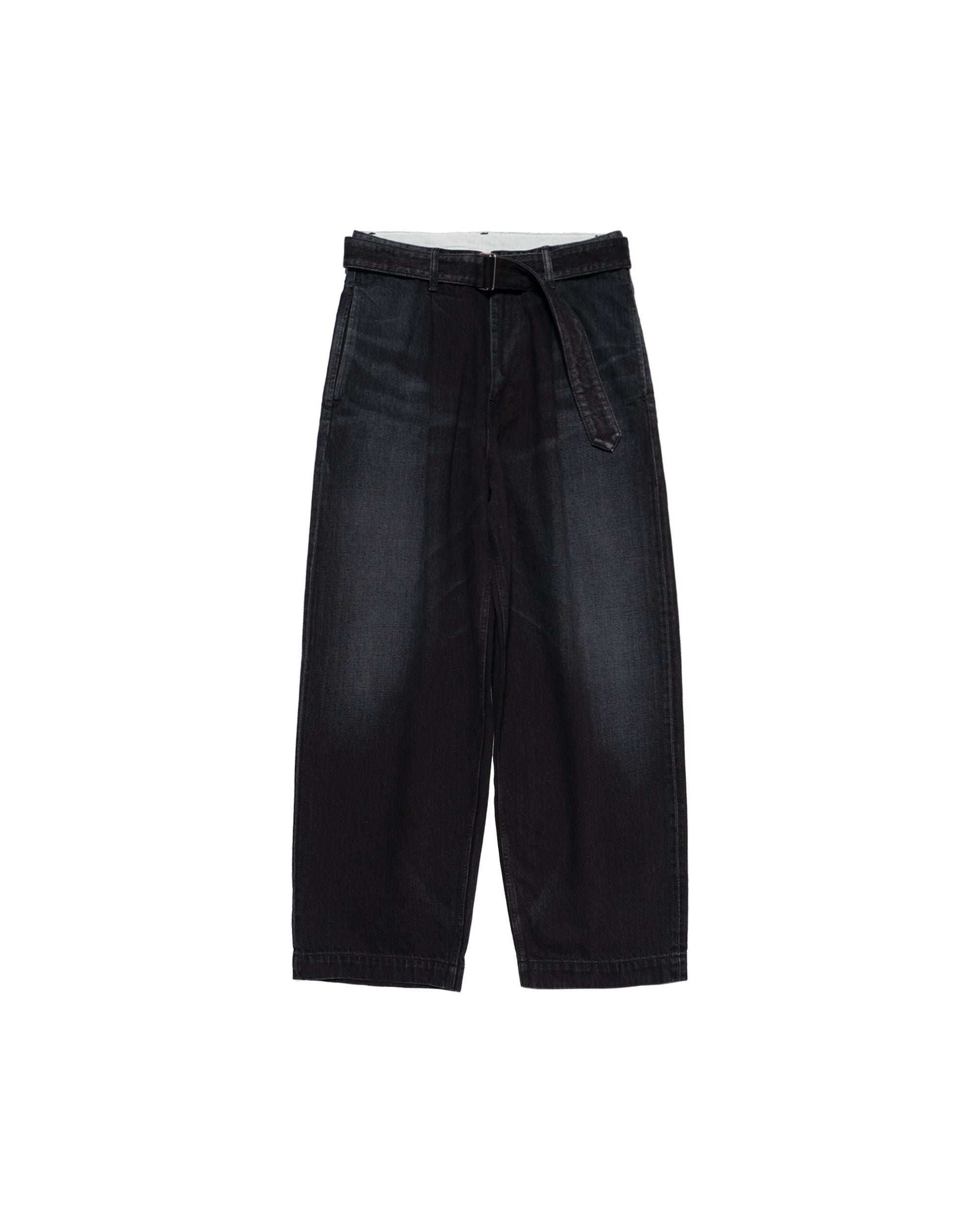 Selvage Denim Belted Pants -DARK FADE-