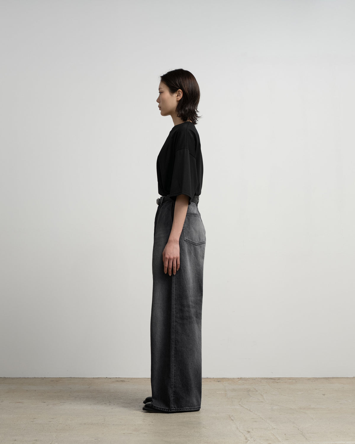Selvage Denim Two Tuck Wide Pants-LIGHT FADE-
