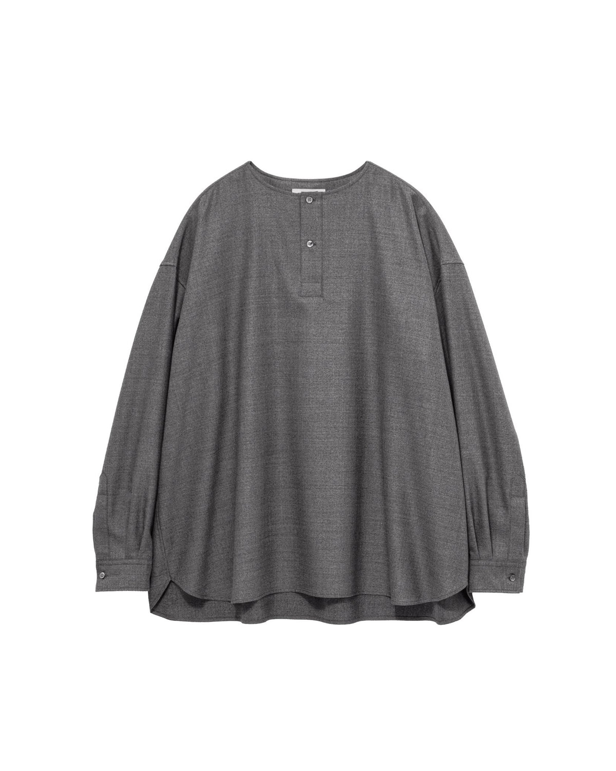 Melange Matt Worsted Collarless Shirt
