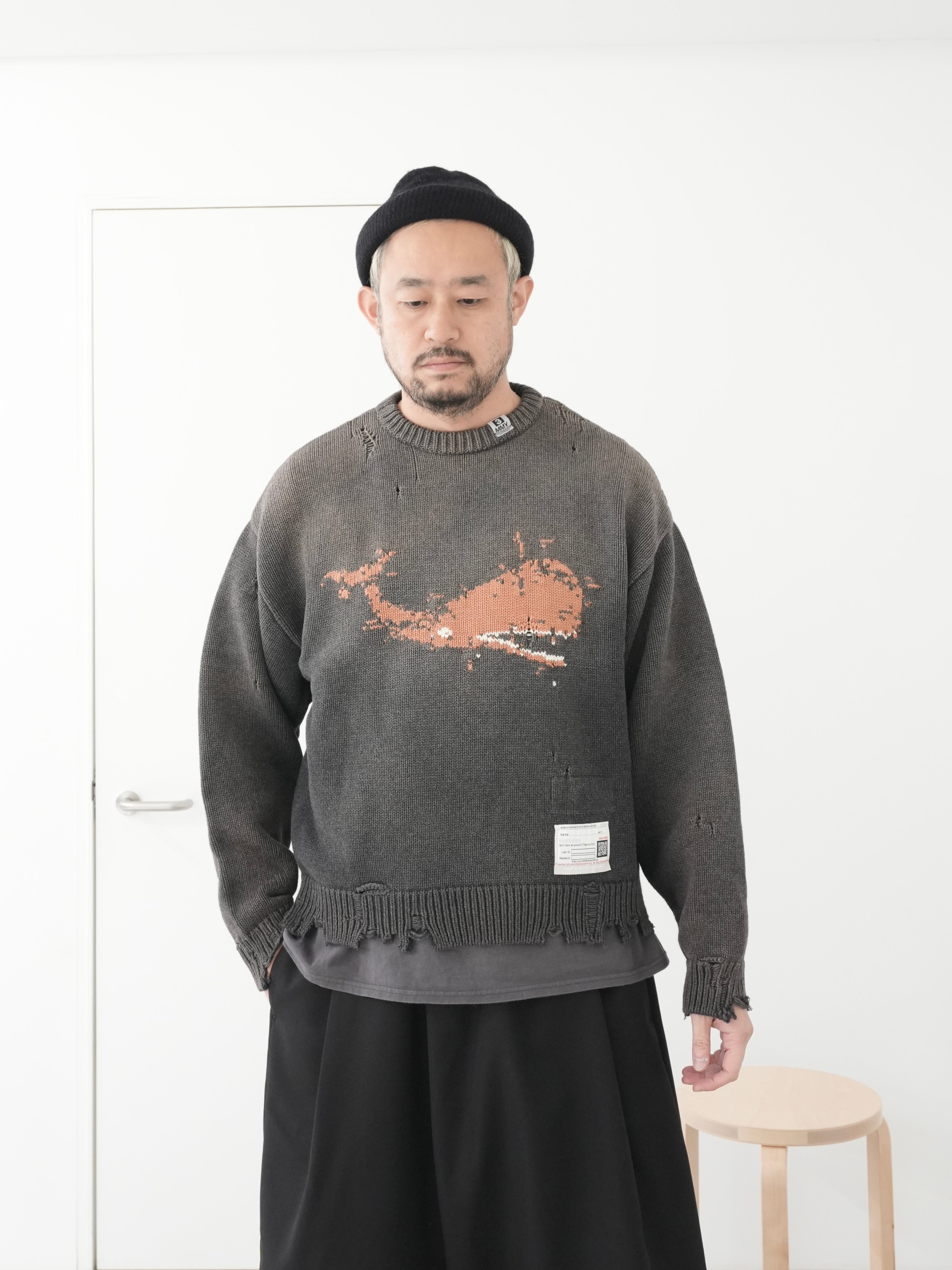 WHALE JACQUARD KNIT PULLOVER