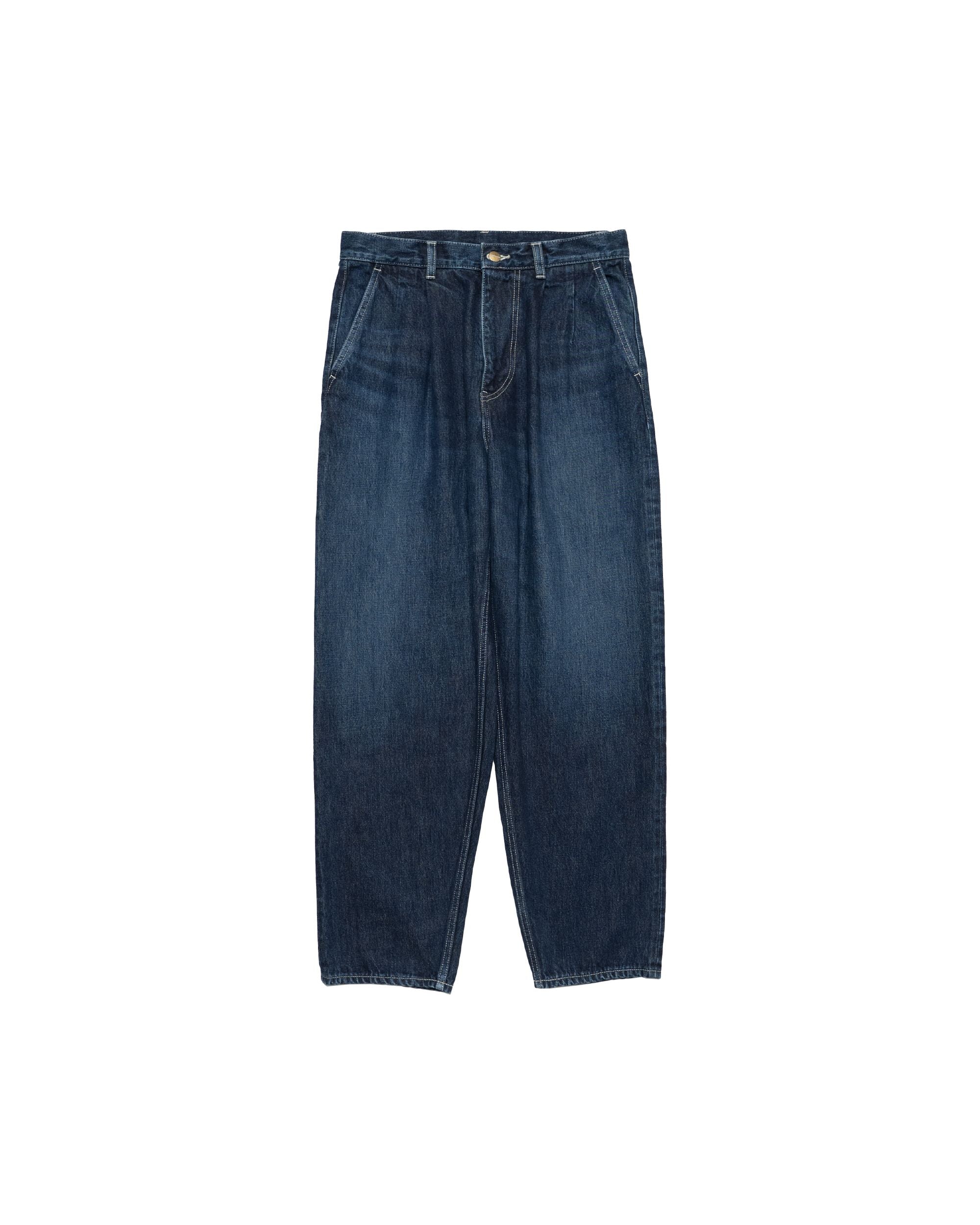 Selvage Denim Two Tuck Tapered Pants -DARK FADE-