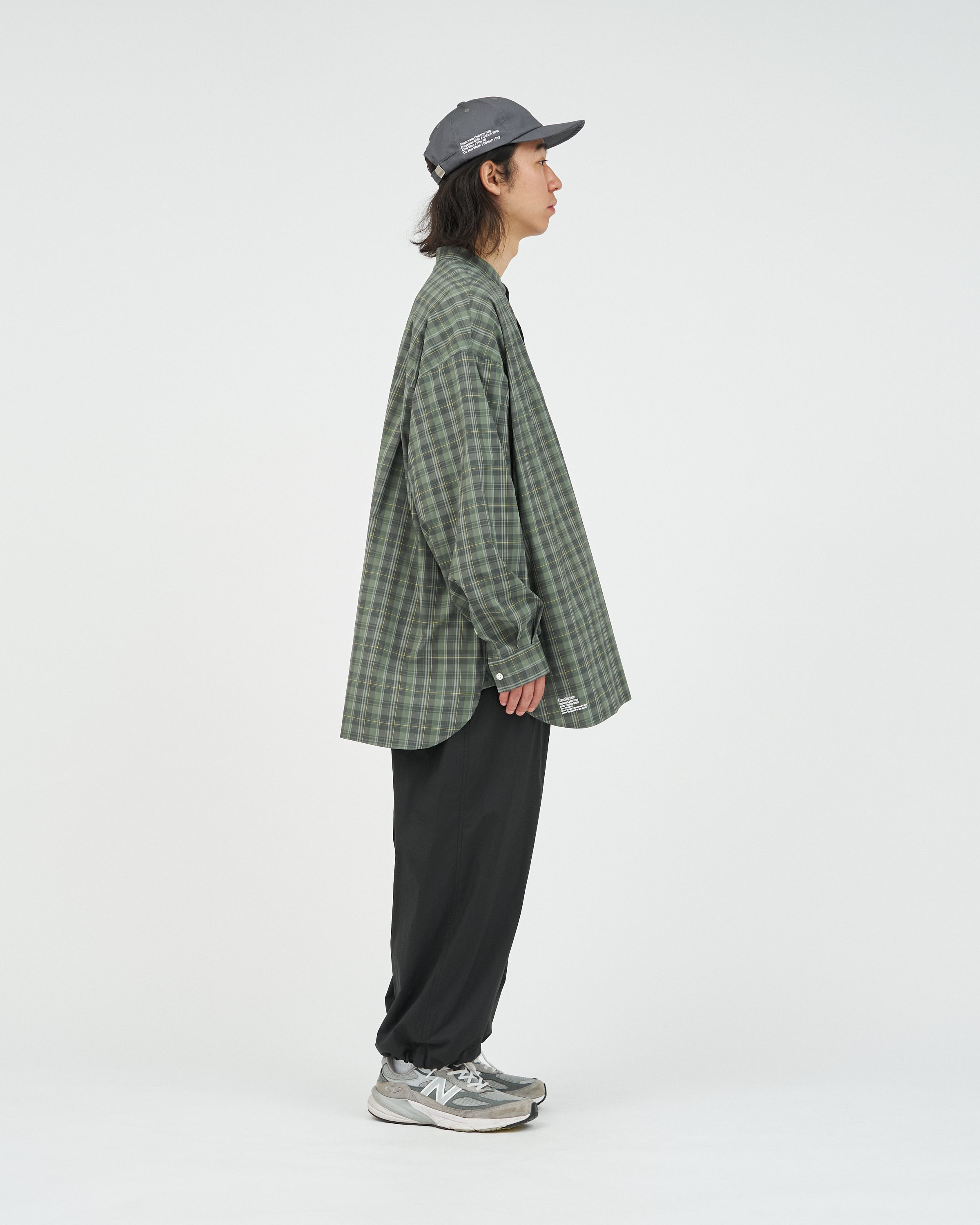 MADRAS DRY TECH BAND COLLAR SHIRT
