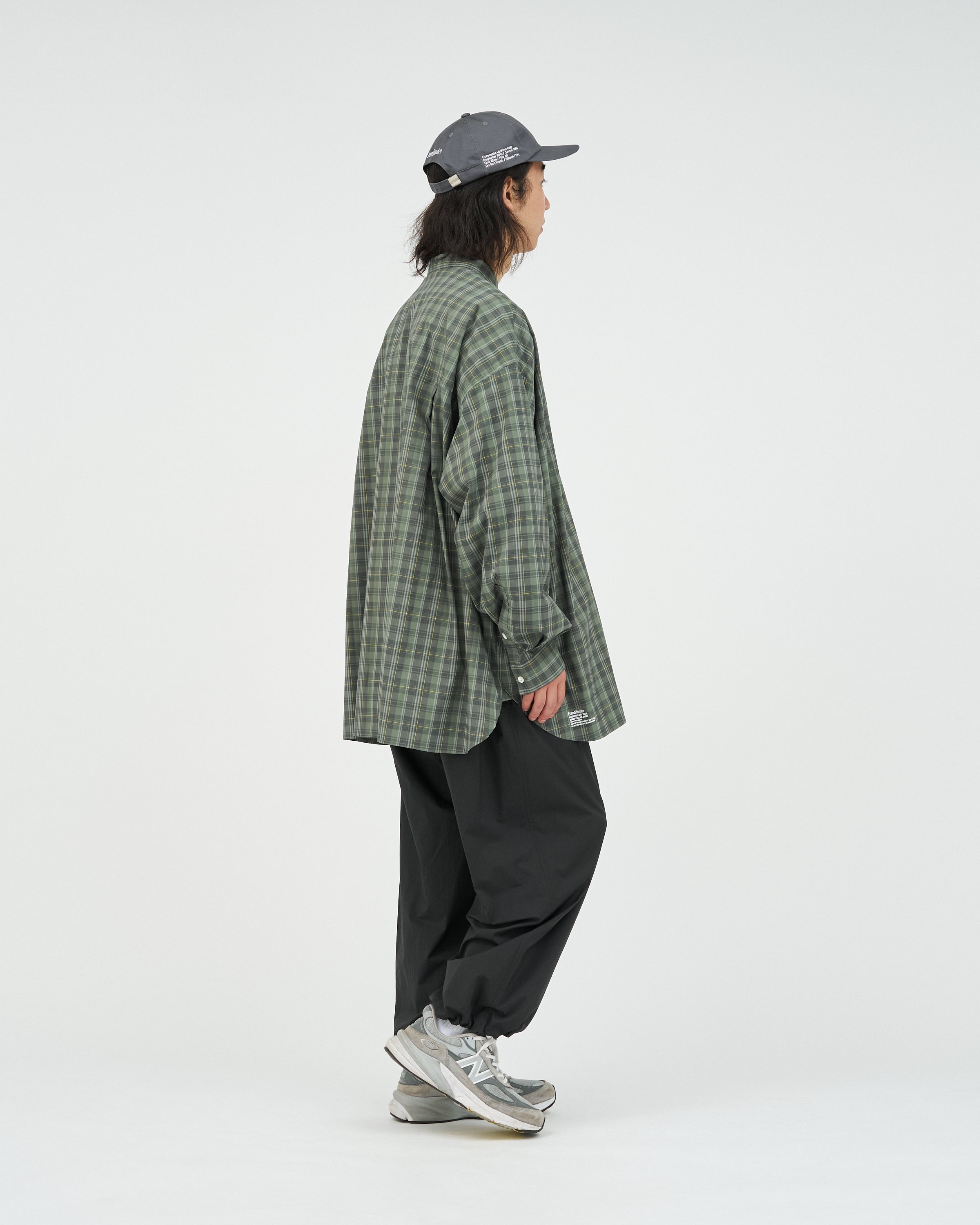 MADRAS DRY TECH BAND COLLAR SHIRT