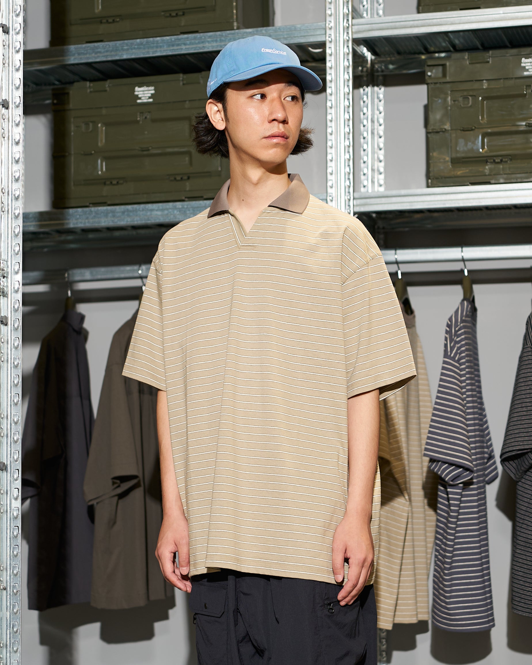【LIMITED】【5/23(土)発売】COMPACT DRY BORDER V-NECK POLO