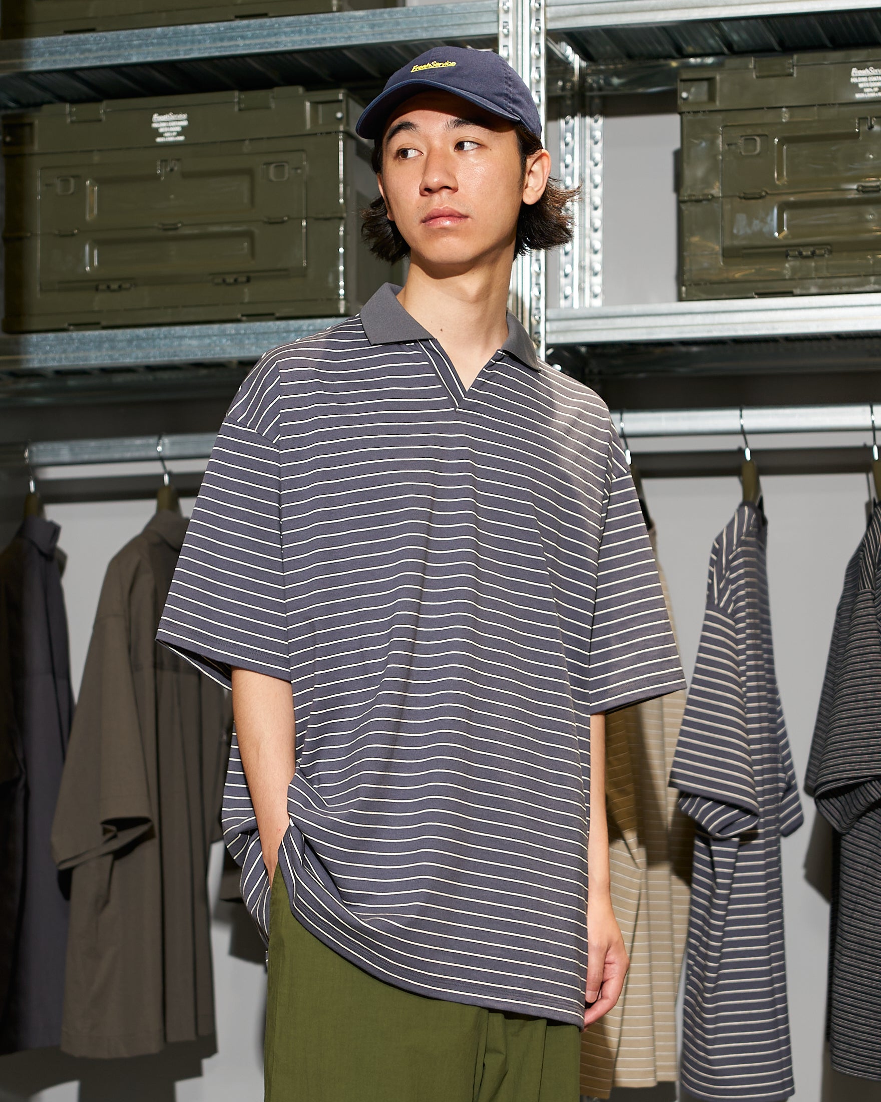 【LIMITED】【5/23(土)発売】COMPACT DRY BORDER V-NECK POLO