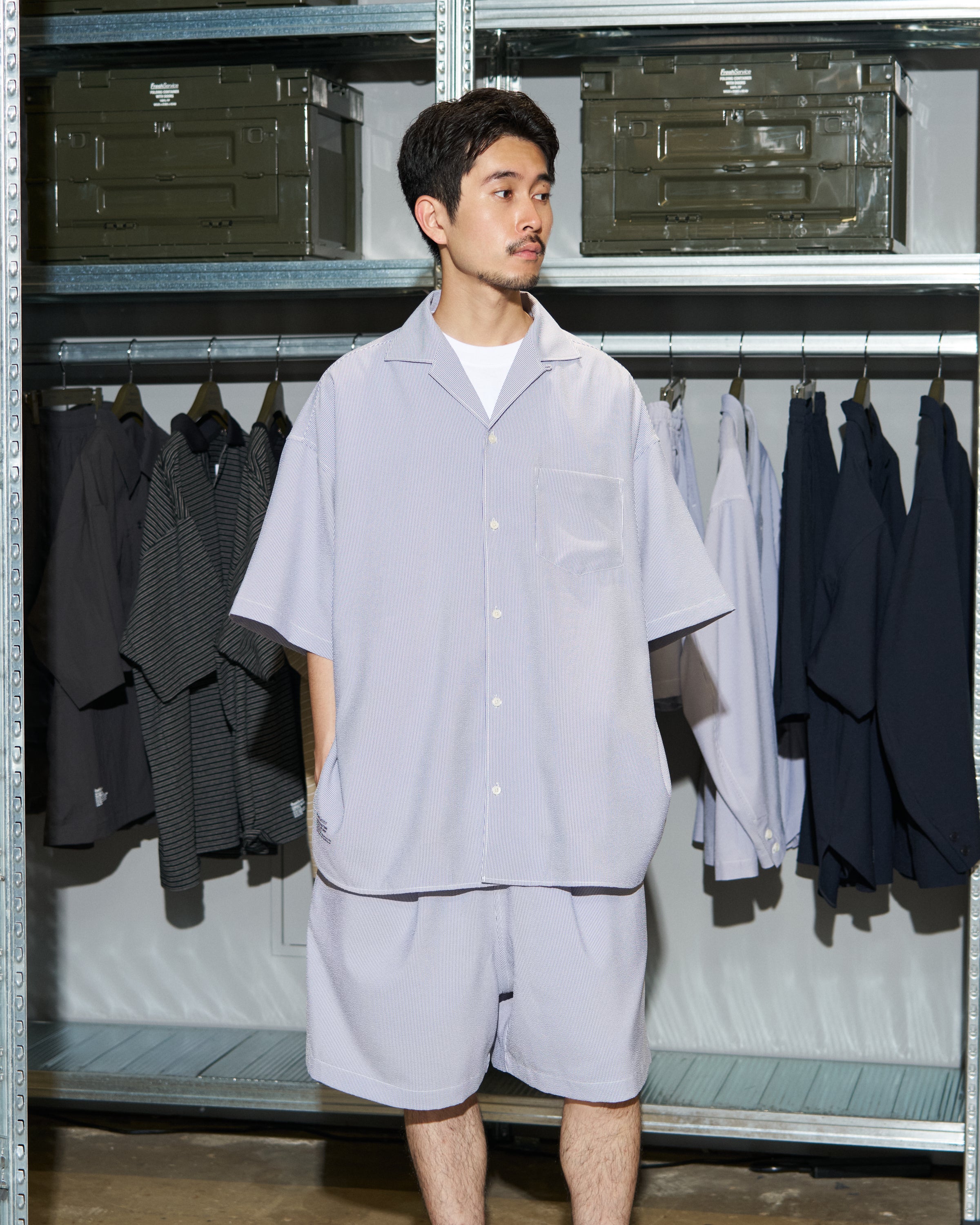 【6/13(土)発売】【LIMITED】SEERSUCKER STRIPE OPEN COLLAR SHIRT