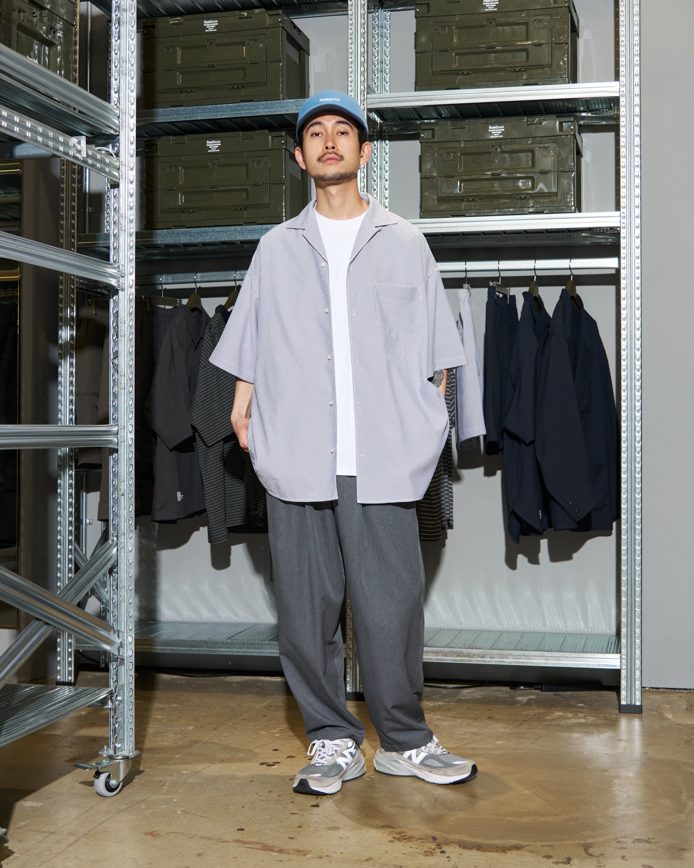 【6/13(土)発売】【LIMITED】SEERSUCKER STRIPE OPEN COLLAR SHIRT