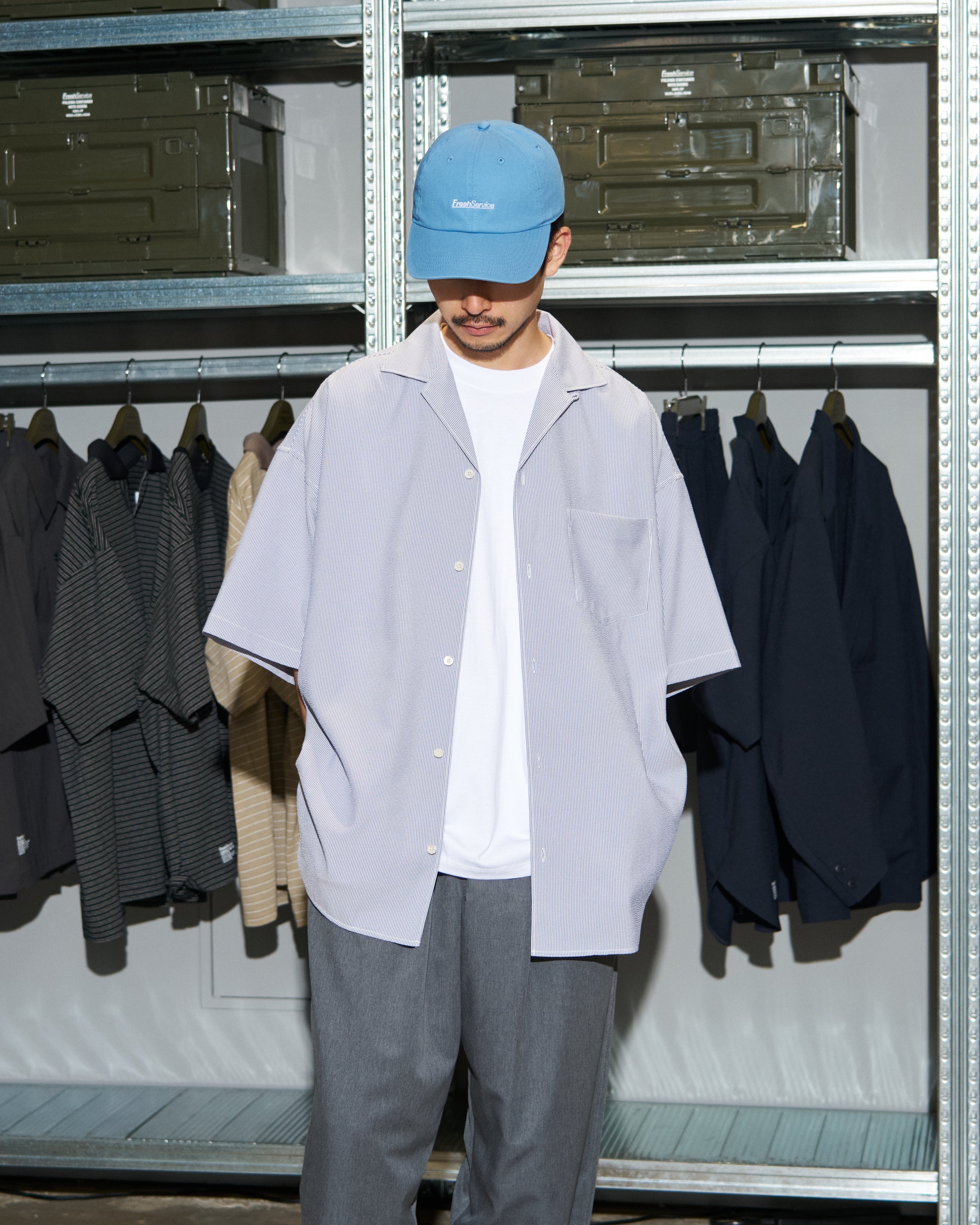 【6/13(土)発売】【LIMITED】SEERSUCKER STRIPE OPEN COLLAR SHIRT